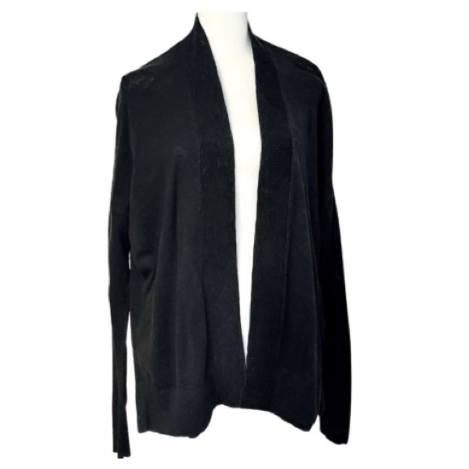 Gap Gap Black Knit Cotton Blend Open Ribbed Cardigan Sweater Size M / US 6-8 / IT 42-44 - 1 Thumbnail