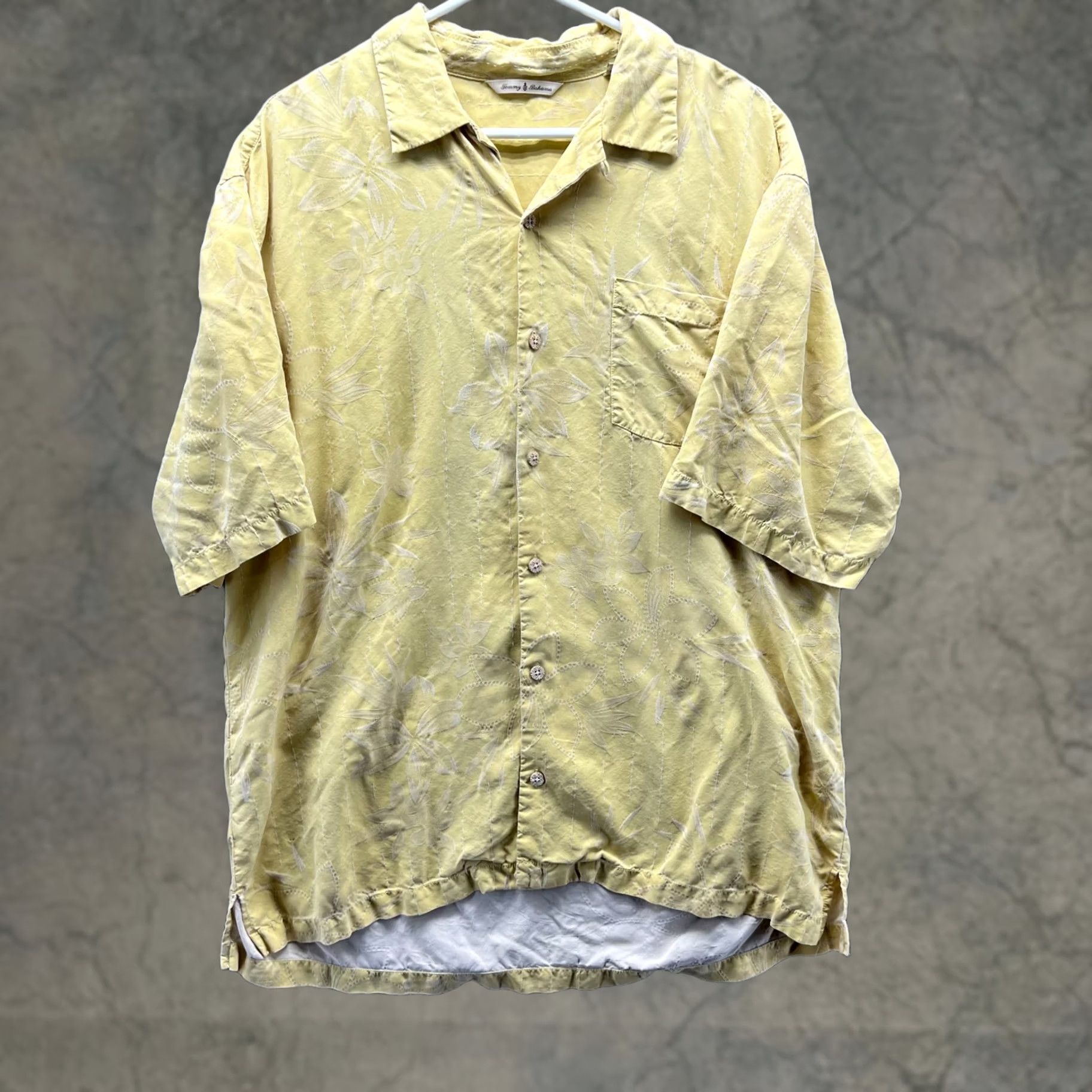 Tommy Bahama Tommy Bahama Shirt Mens Extra Large Yellow Silk Button Down Hawaiian Paradise Camp Floral - Vintage Size US XL / EU 56 / 4 - 1 Thumbnail