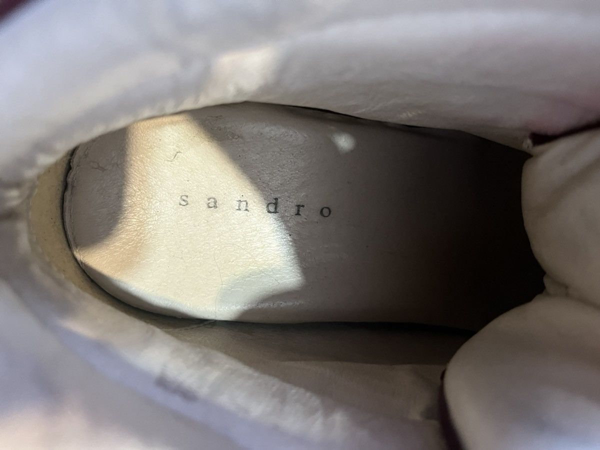 Sandro Sandro Leather Burgundy High Top Bobby Sneakers Marant Style Size US 7.5 / IT 37.5 - 9 Thumbnail