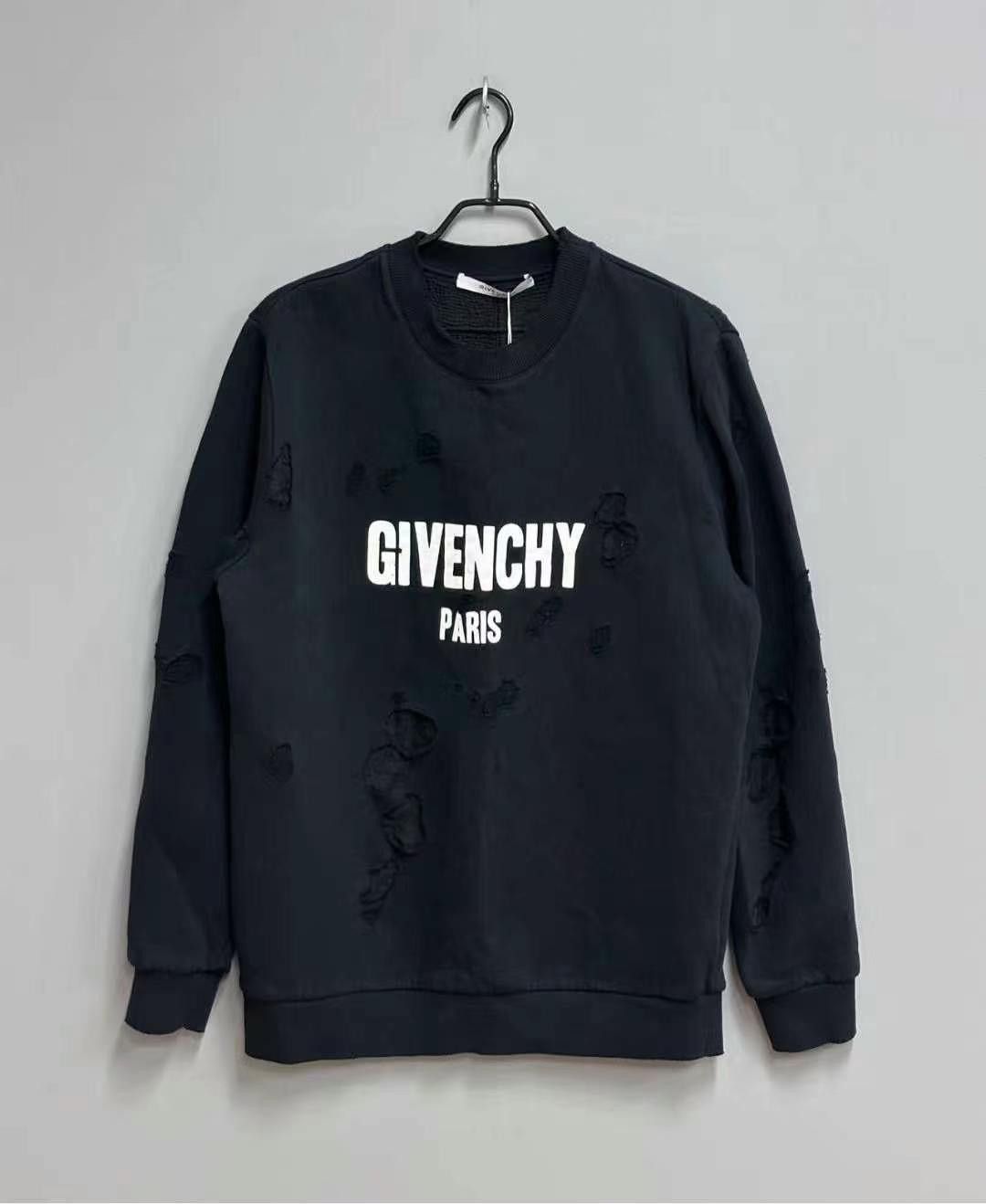 Givenchy logo-print ripped sweatshirt