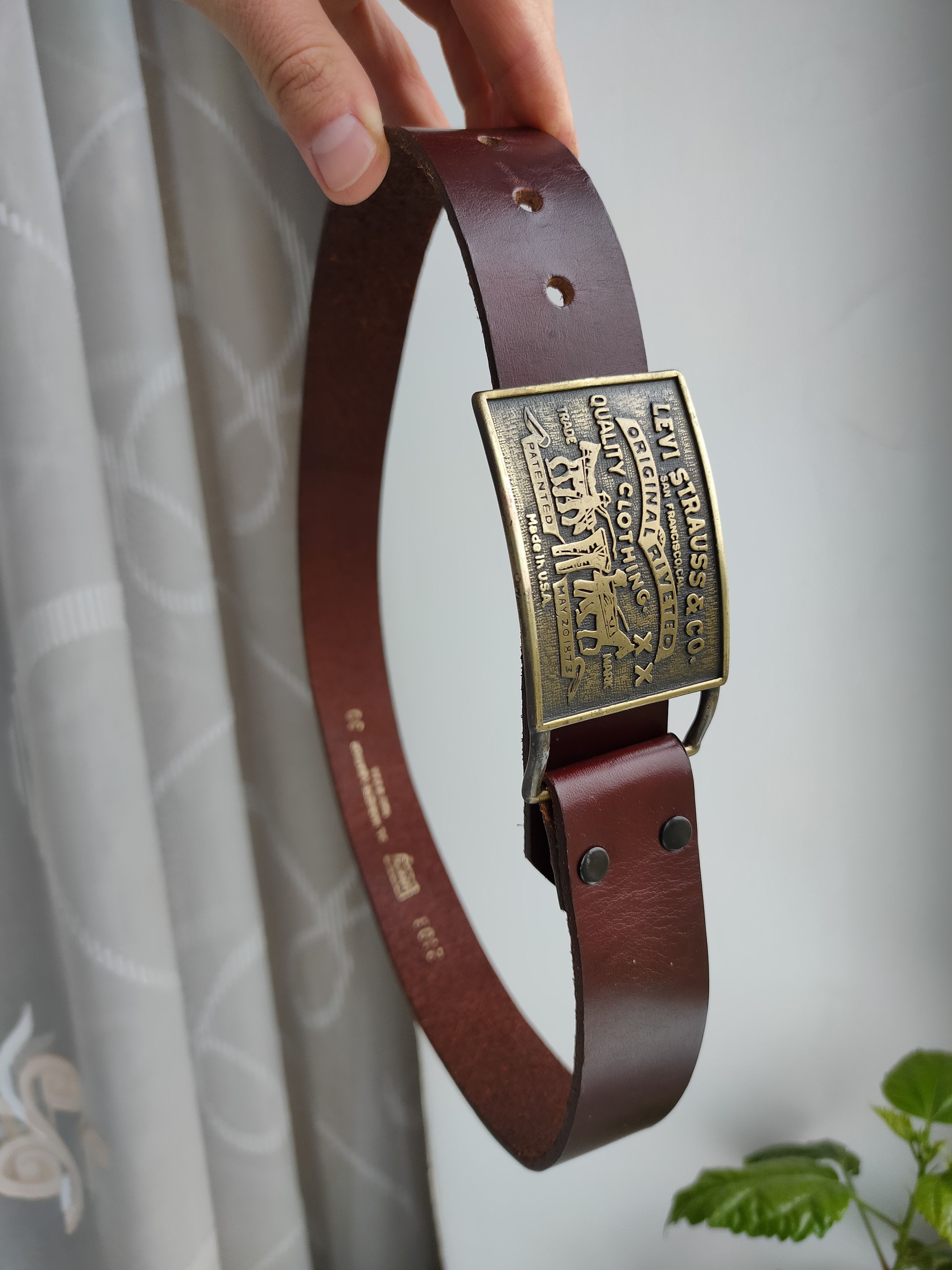 Levi's 🔥Levis USA Vintage Leather Belt Buckle Levis Leather Size ONE SIZE - 5 Thumbnail