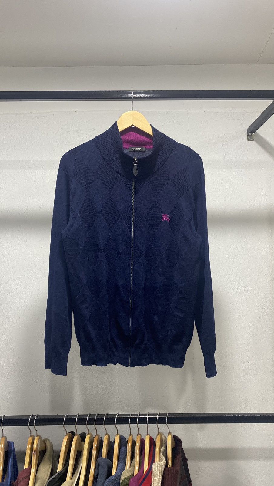 Burberry Burberry Black Label Diamond Knitwear Zip up Size US M / EU 48-50 / 2 - 1 Thumbnail