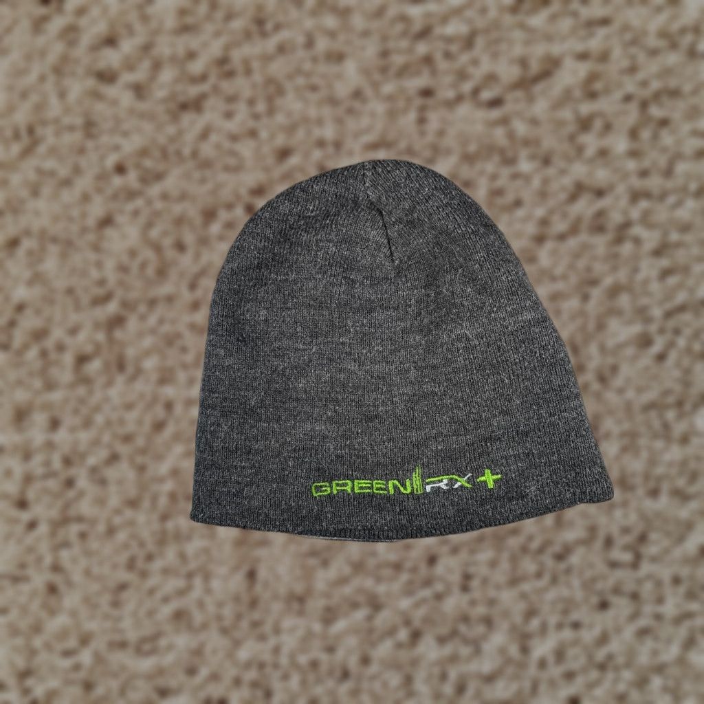 Vintage Green RX+ Hat Beanie Mens One Size Gray Knit Logo Stretch Casual Winter Size ONE SIZE - 1 Thumbnail