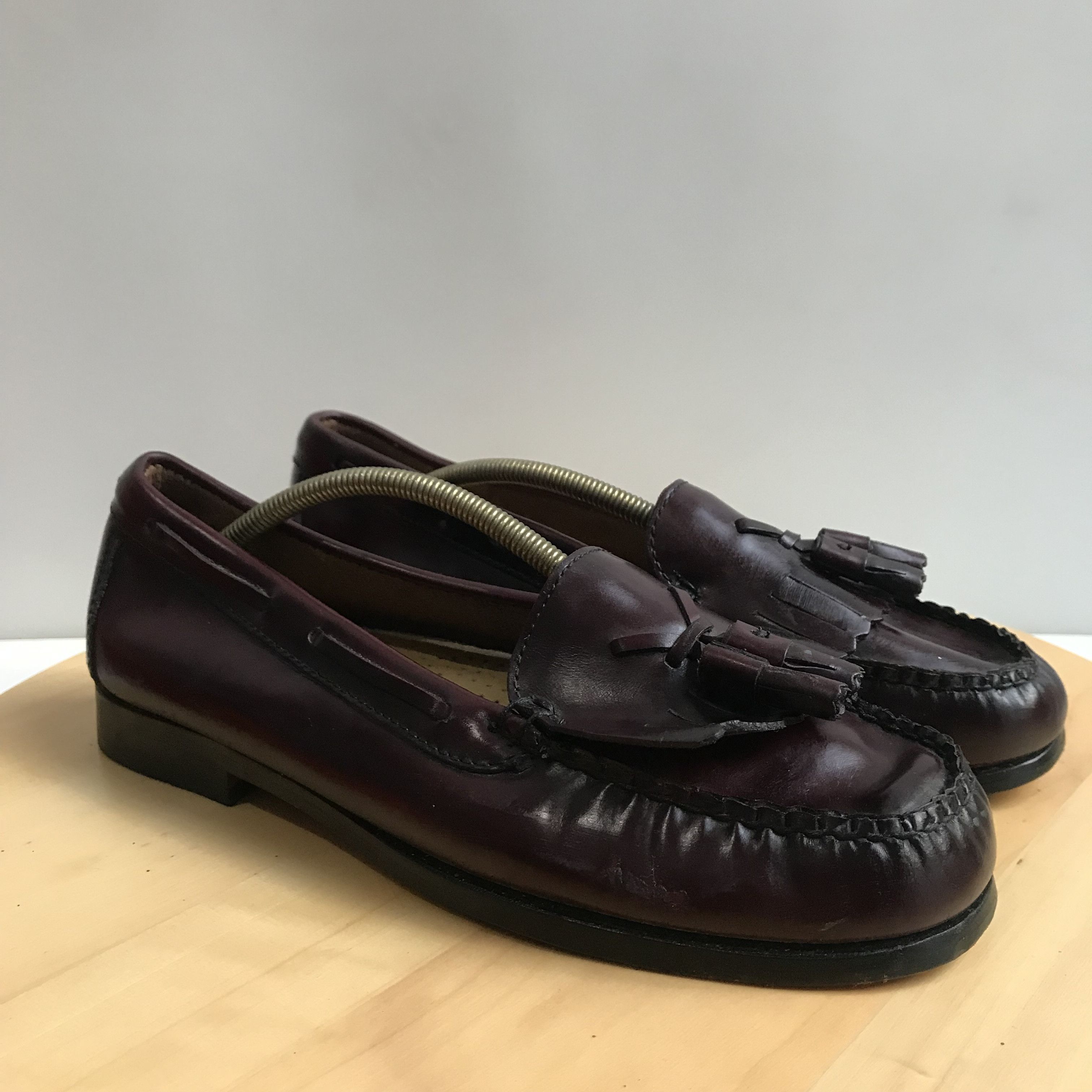Bass × G.H. Bass & Co. × Vintage Vintage Bass Weejuns Penny Loafer Tassle Red Wine oxblood Size US 6.5 / EU 39-40 - 4 Thumbnail