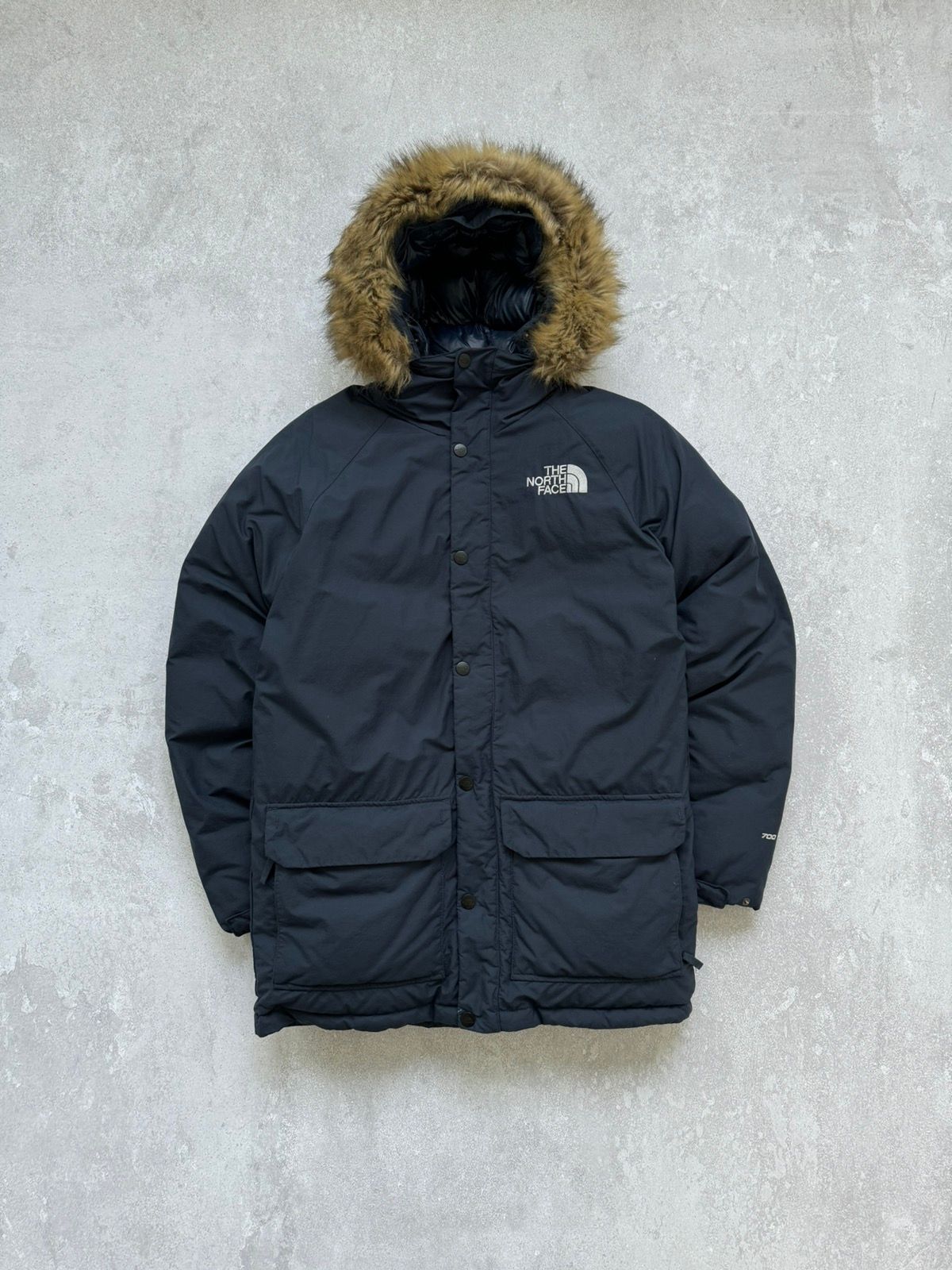 Pre-owned Outdoor Life X The North Face Mountain Down Coat Navy Blue Parkas Jacket
