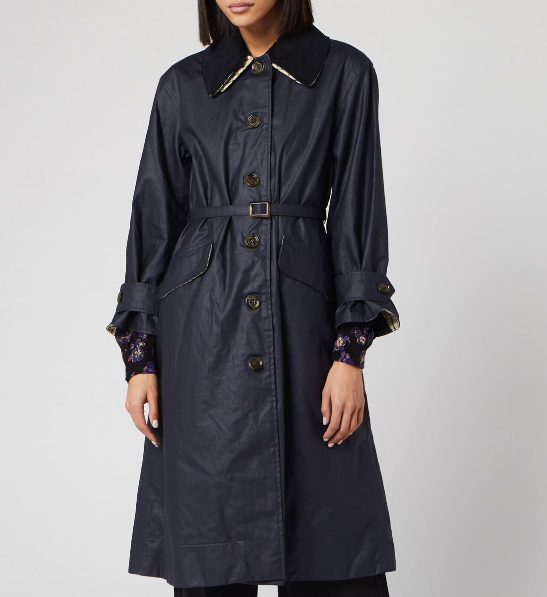 Barbour Barbour x ALEXACHUNG Mildred Casual Waxed Coat Size S / US 4 / IT 40 - 1 Thumbnail