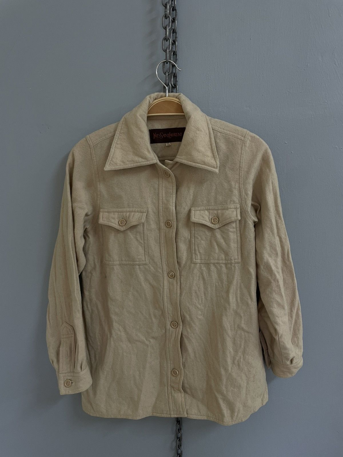 Vintage × Yves Saint Laurent Vintage Yves Saint Laurent wool button up Size US S / EU 44-46 / 1 - 1 Thumbnail
