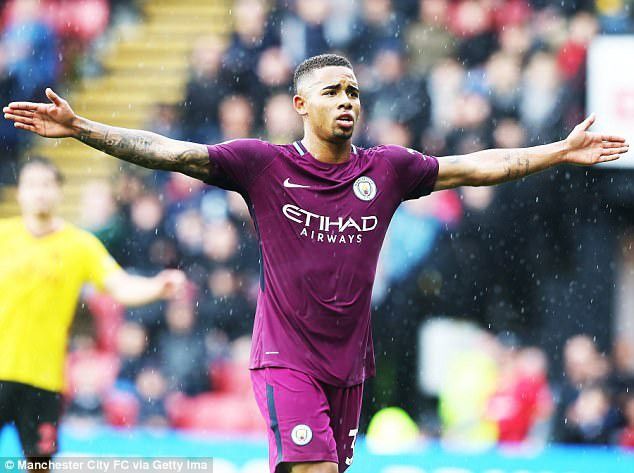 Nike MAN CITY NIKE 2017/2018 FOOTBALL AWAY JERSEY #33 JESUS Size US XL / EU 56 / 4 - 19 Thumbnail