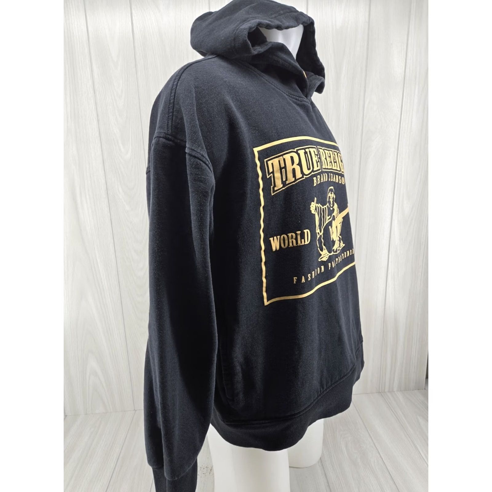 True Religion True Religion Hoodie Men XL Black Buddha Classic Pullover Full Zip Hooded Pockets Logo Size US XL / EU 56 / 4 - 7 Thumbnail
