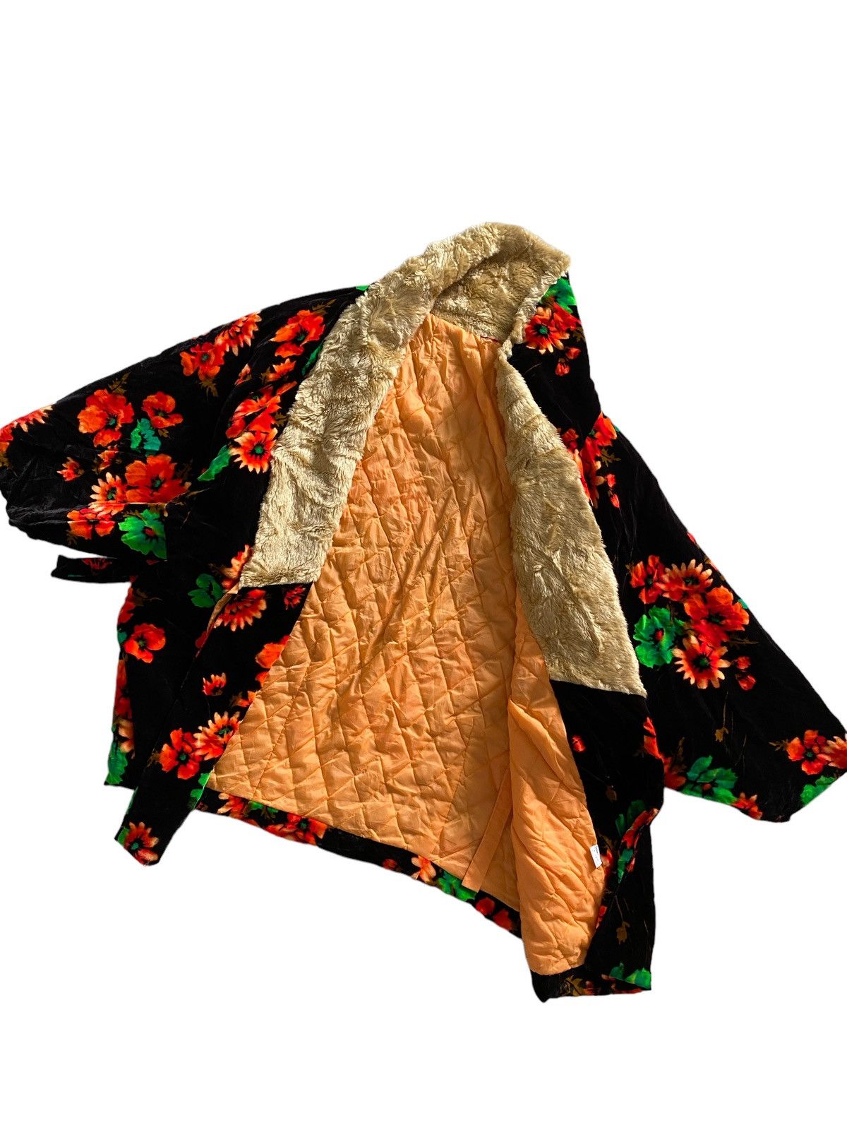 Japanese Brand Vintage kimono velvet Flower Motive Japan Oversized Jacket Size US XL / EU 56 / 4 - 10 Thumbnail