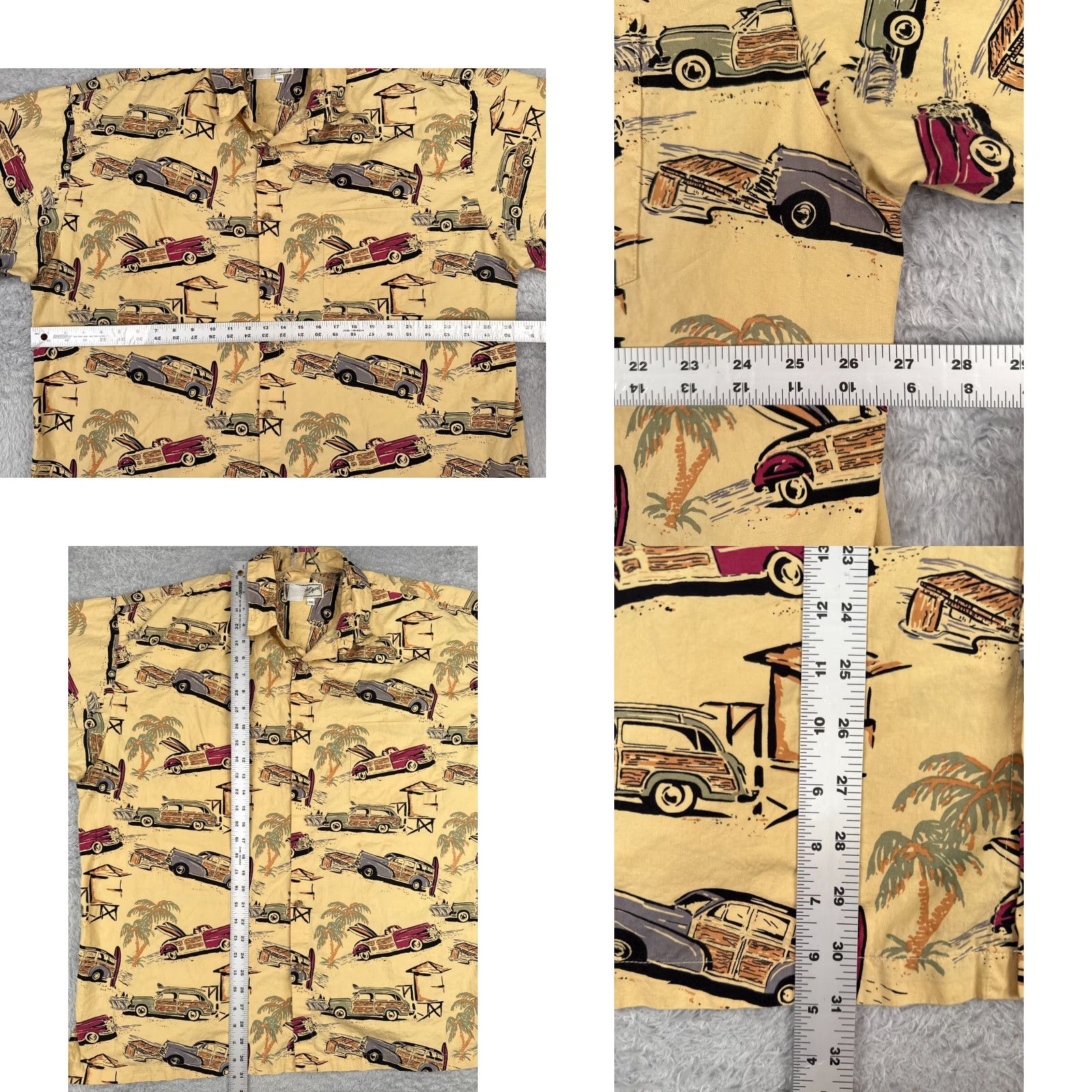 Vintage VINTAGE Beck Sport Shirt Men’s Hawaiian Yellow 2XL Cotton Cars Floral Short Sleeve Button-Up Size US XXL / EU 58 / 5 - 8 Thumbnail