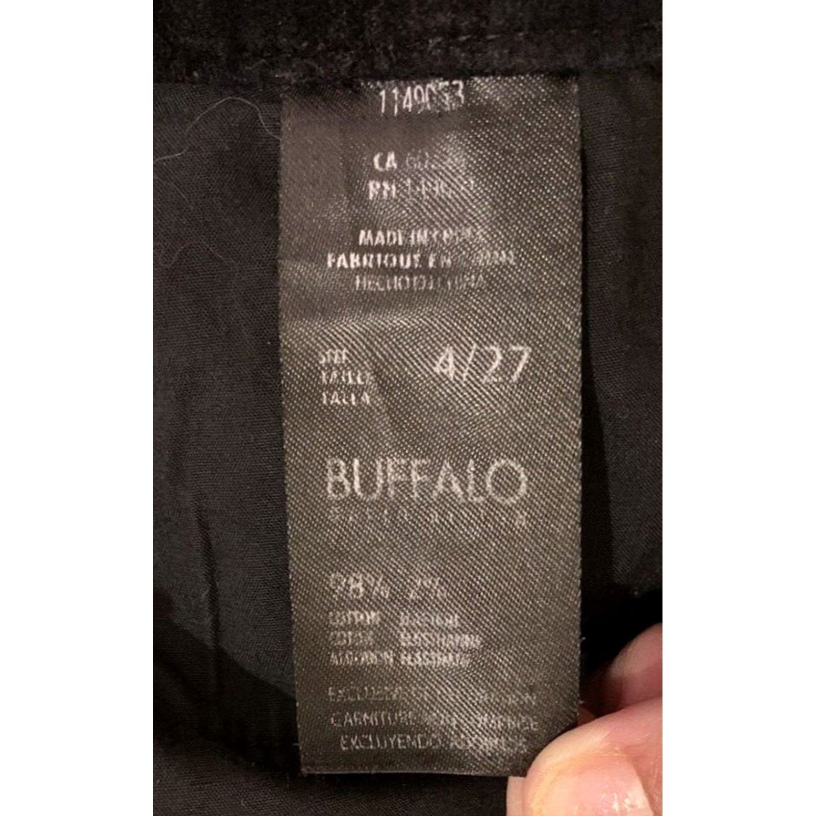 Velvet Buffalo Buffalo Jeans Womens 4/27 Black Mid Rise Velvet Skinny Pants 27x29 XS? Size 27" / US 4 / IT 40 - 6 Thumbnail