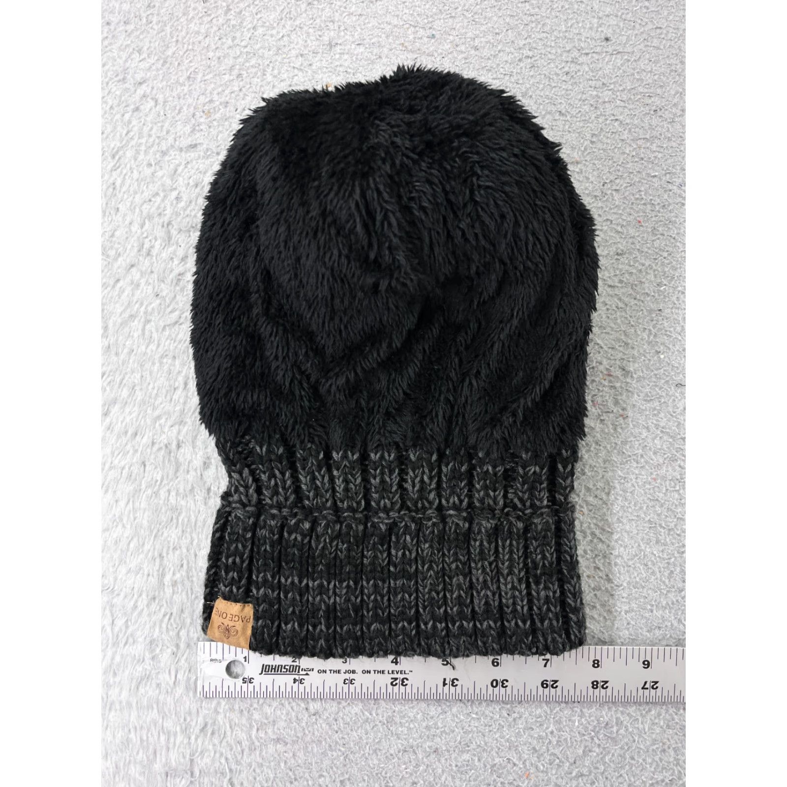 Vintage Page One Beanie Womens One Size Gray Chunky Knit 100% Acrylic Pom Size ONE SIZE - 5 Thumbnail