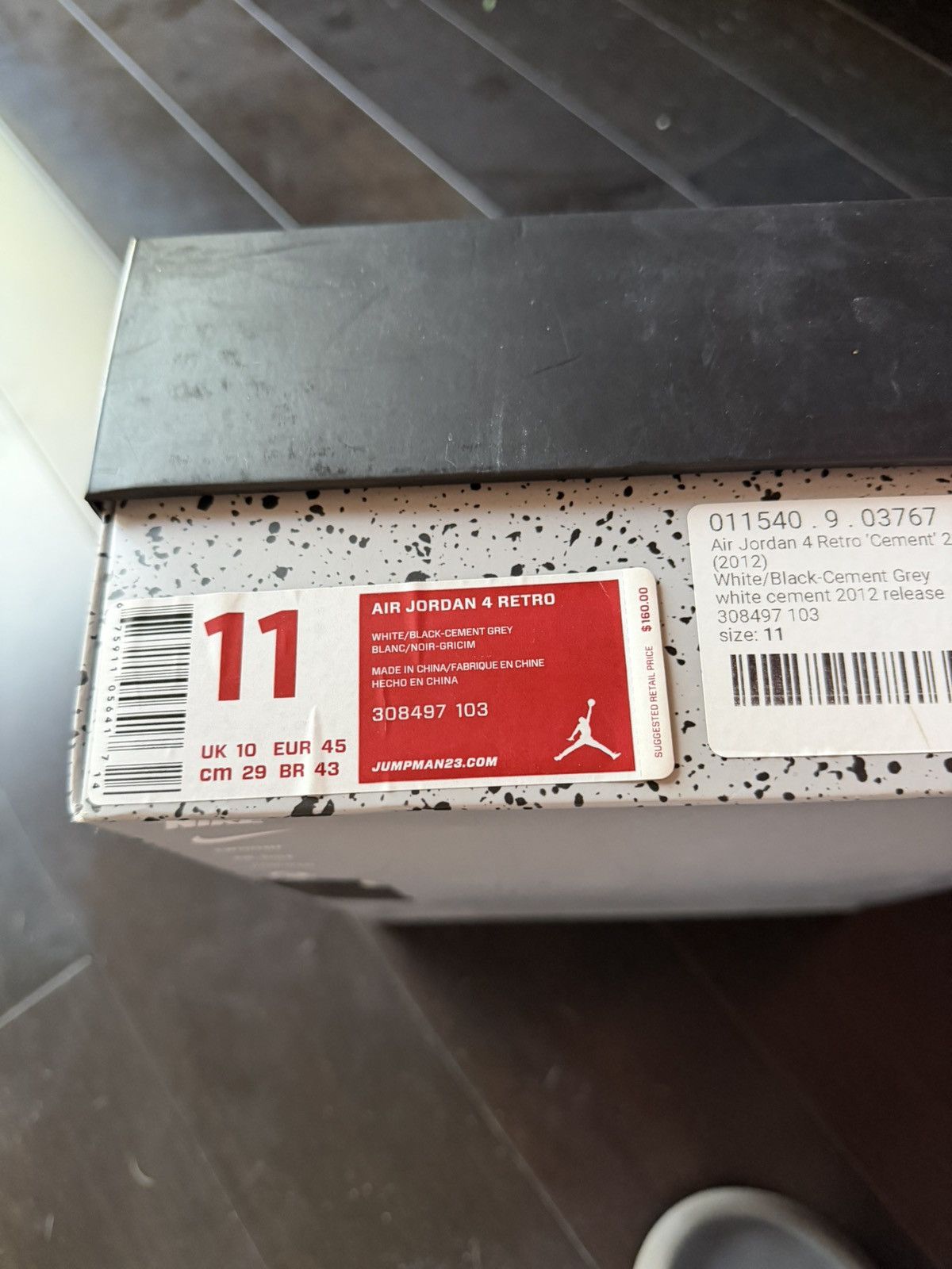 Jordan Brand 2012 Air Jordan 4 White Cement Size US 11 / EU 44 - 8 Thumbnail