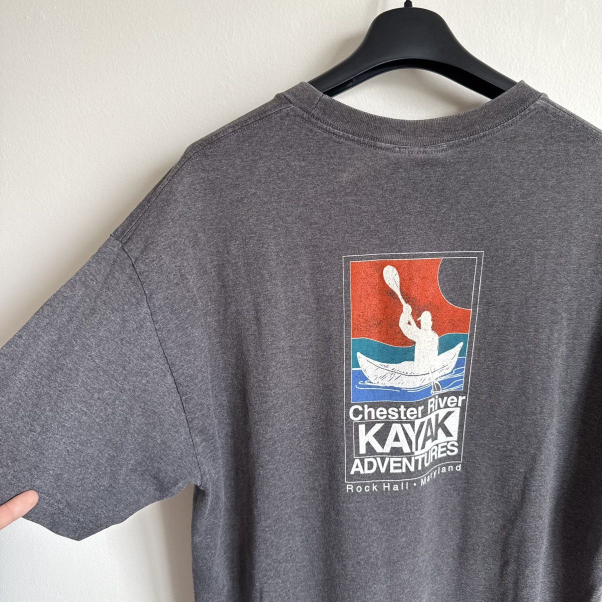 Vintage Chester River Kayak Adventures Maryland Graphic T-Shirt Gray Size US XL / EU 56 / 4 - 9 Thumbnail