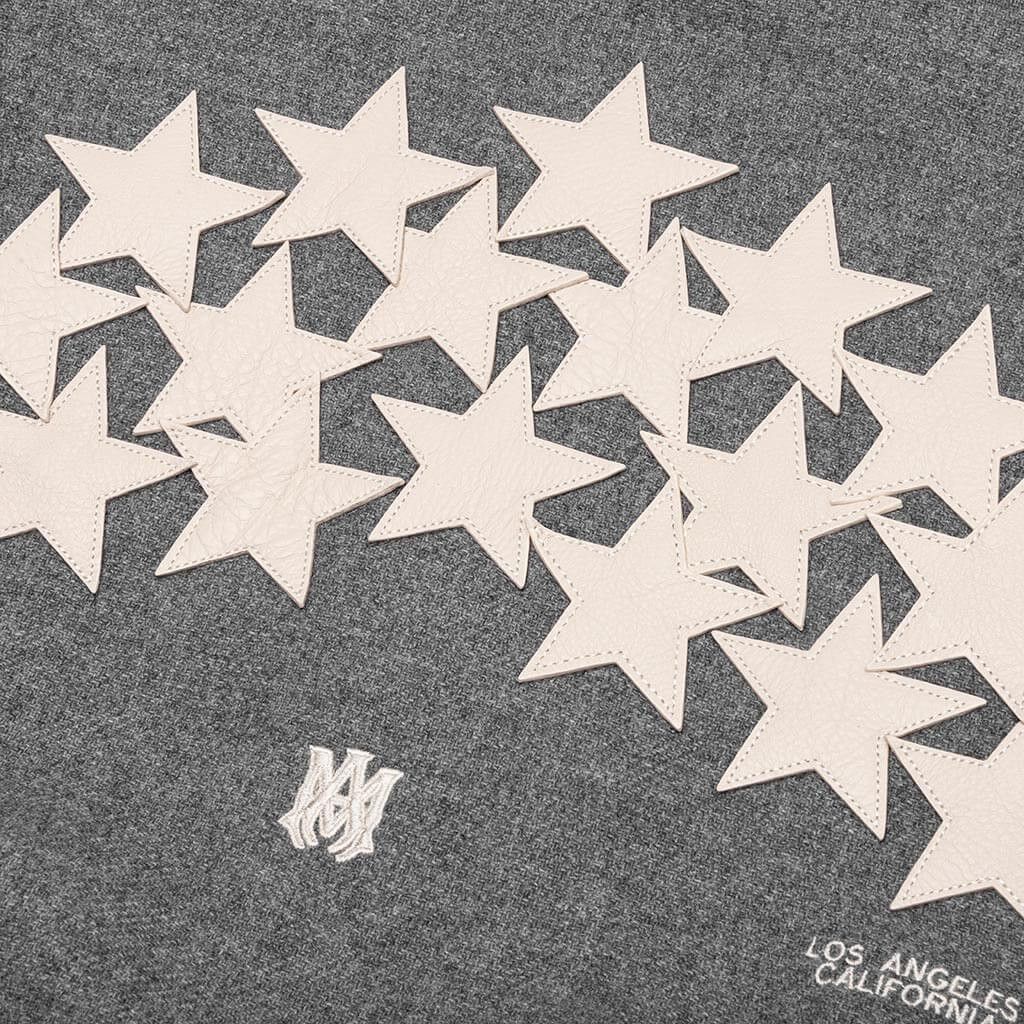 Amiri o1mle0725 Oversized Stars Varsity Jacket in Gray Size US L / EU 52-54 / 3 - 6 Thumbnail