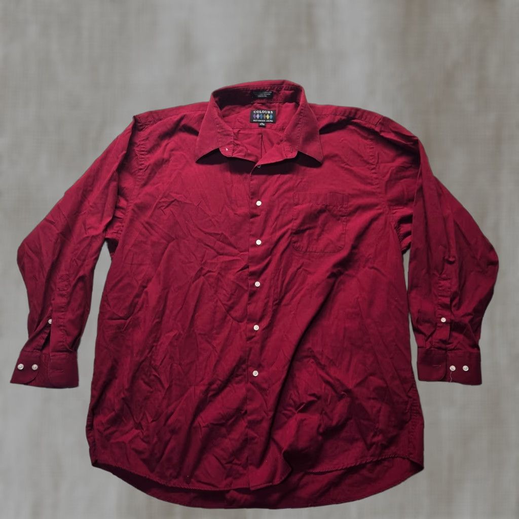 Alexander Julian Alexander Julian Shirt Button-Up Long Sleeve Mens 2XL Red Solid Size US XXL / EU 58 / 5 - 1 Thumbnail