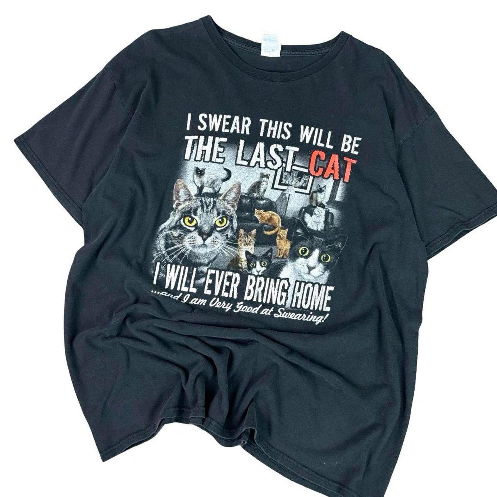 Delta × Vintage Y2K Funny Cat T-shirt Size US XL / EU 56 / 4 - 1 Thumbnail