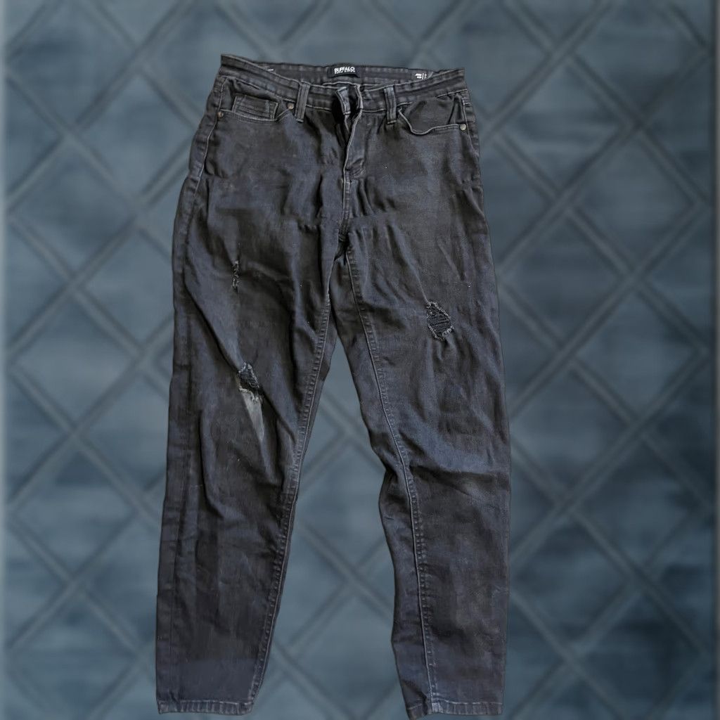 Buffalo David Bitton Buffalo David Bitton Jess Jeans Womens 6 Regular 28 Black Distressed 5-Pocket Denim Skinny Modern Classic Size 28" / US 6 / IT 42 - 1 Thumbnail