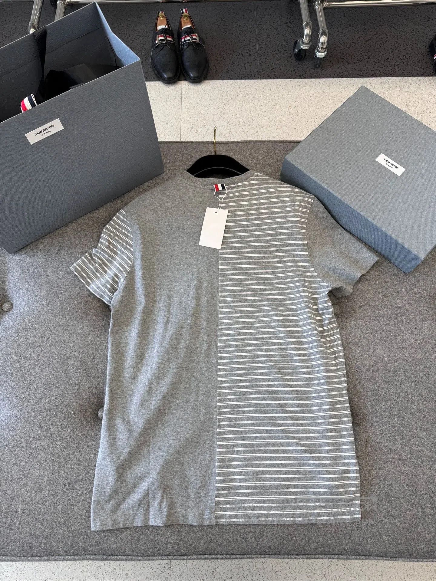 Thom Browne Thom Browne Gray Stripe Panel Short Sleeve. Size US M / EU 48-50 / 2 - 4 Thumbnail