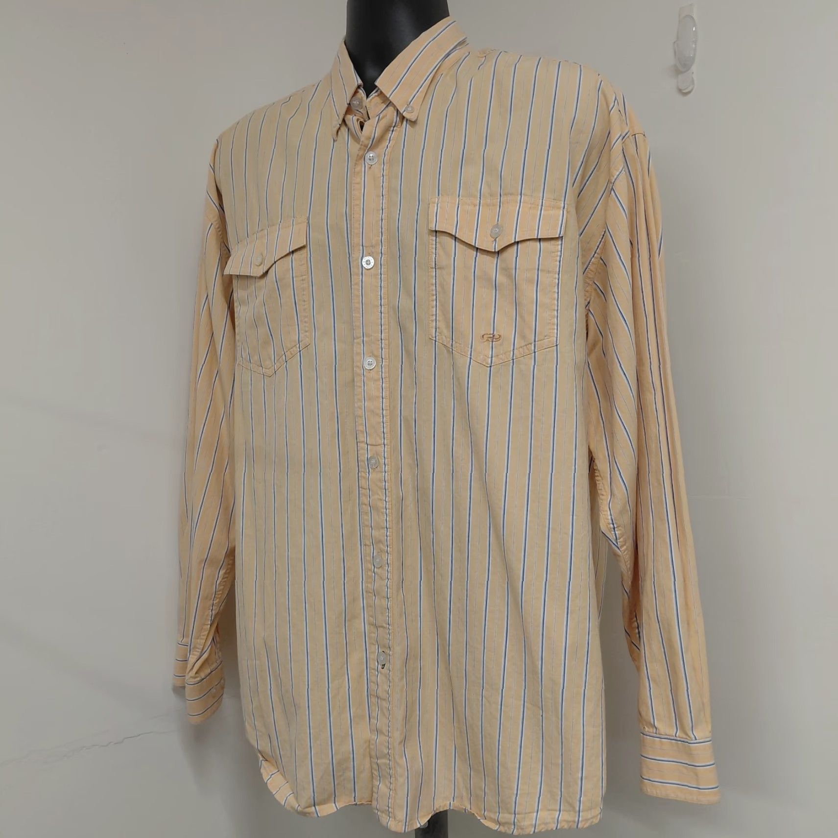 Roper VINTAGE Roper Shirt Mens 2XL Western Button-Up Long Sleeve Striped Tan Blue Size US XXL / EU 58 / 5 - 2 Thumbnail