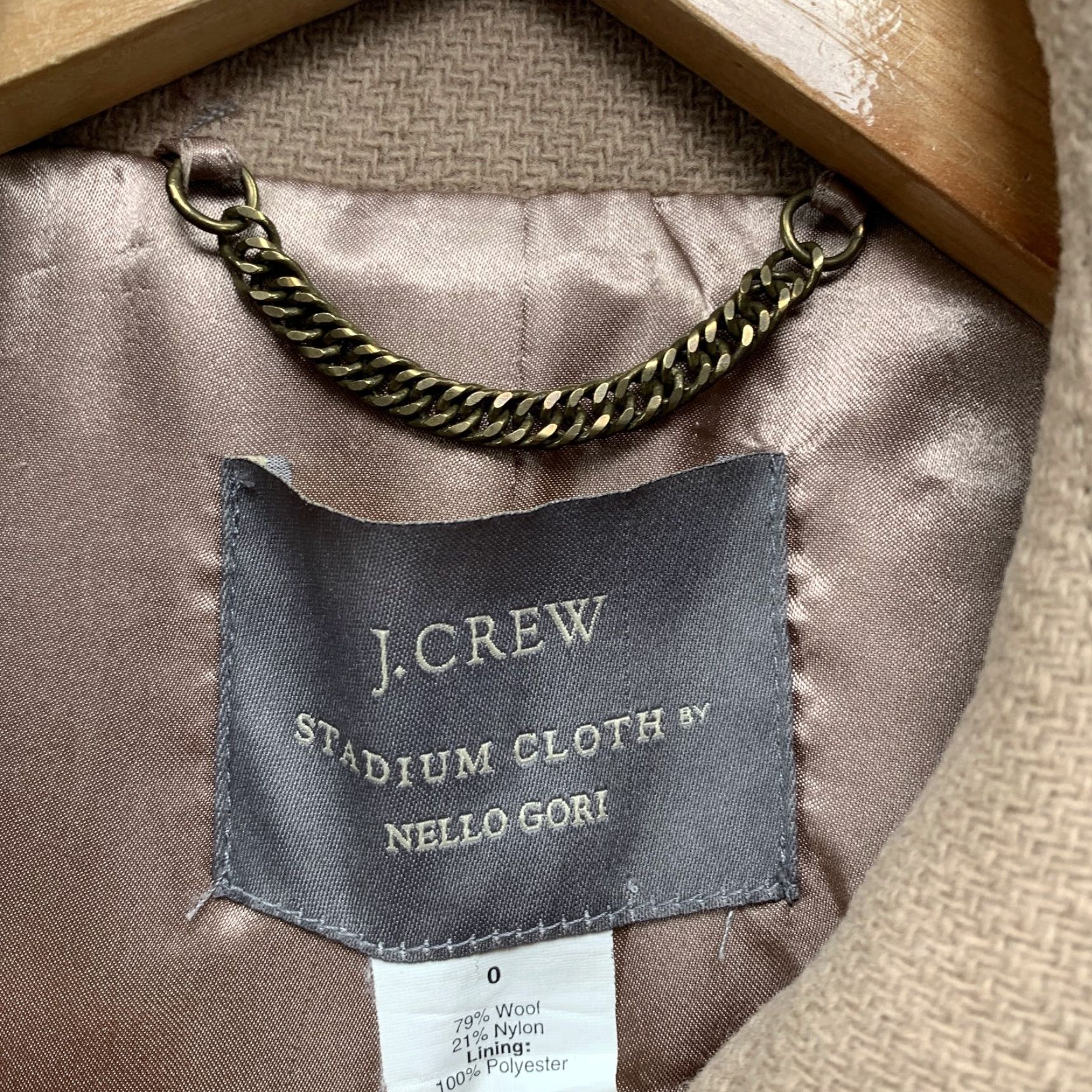 J.Crew J.CREW Nello Gori Coat Womens Size 0 Beige Wool Double Breasted Pea Coat Winter Casual Size XS / US 0-2 / IT 36-38 - 4 Thumbnail