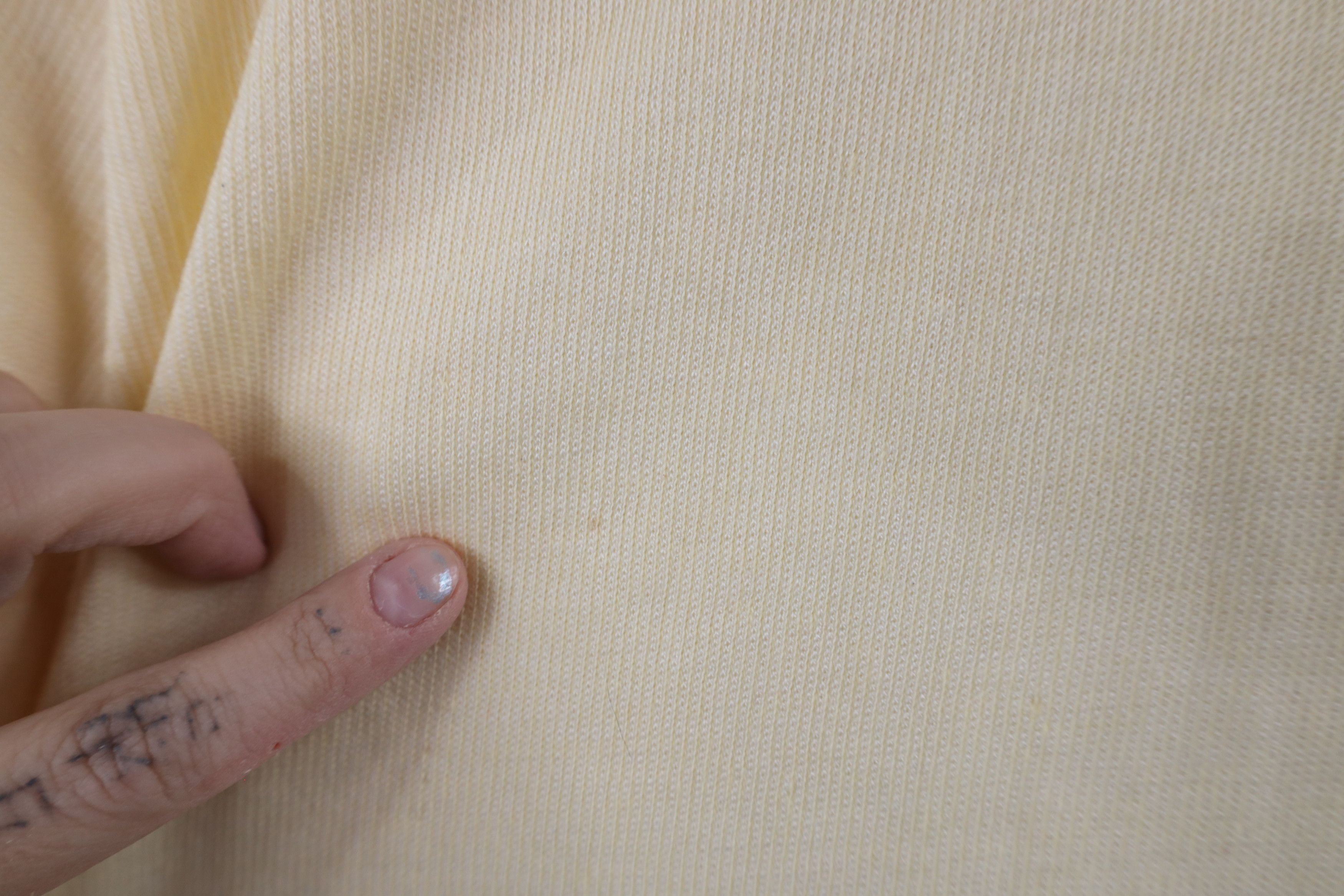 Vintage Vintage 90s Streetwear Ribbed Knit Long Sleeve T-Shirt Cream Size US M / EU 48-50 / 2 - 8 Thumbnail