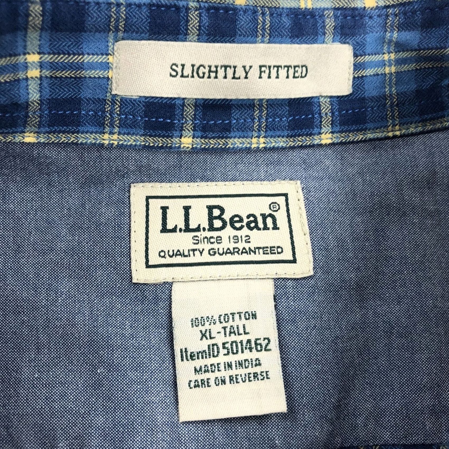 Vintage VINTAGE L.L.Bean Shirt Plaid Flannel Button-Down Blue XL-Tall Mens XLT Big & Tall Size US XL / EU 56 / 4 - 3 Thumbnail