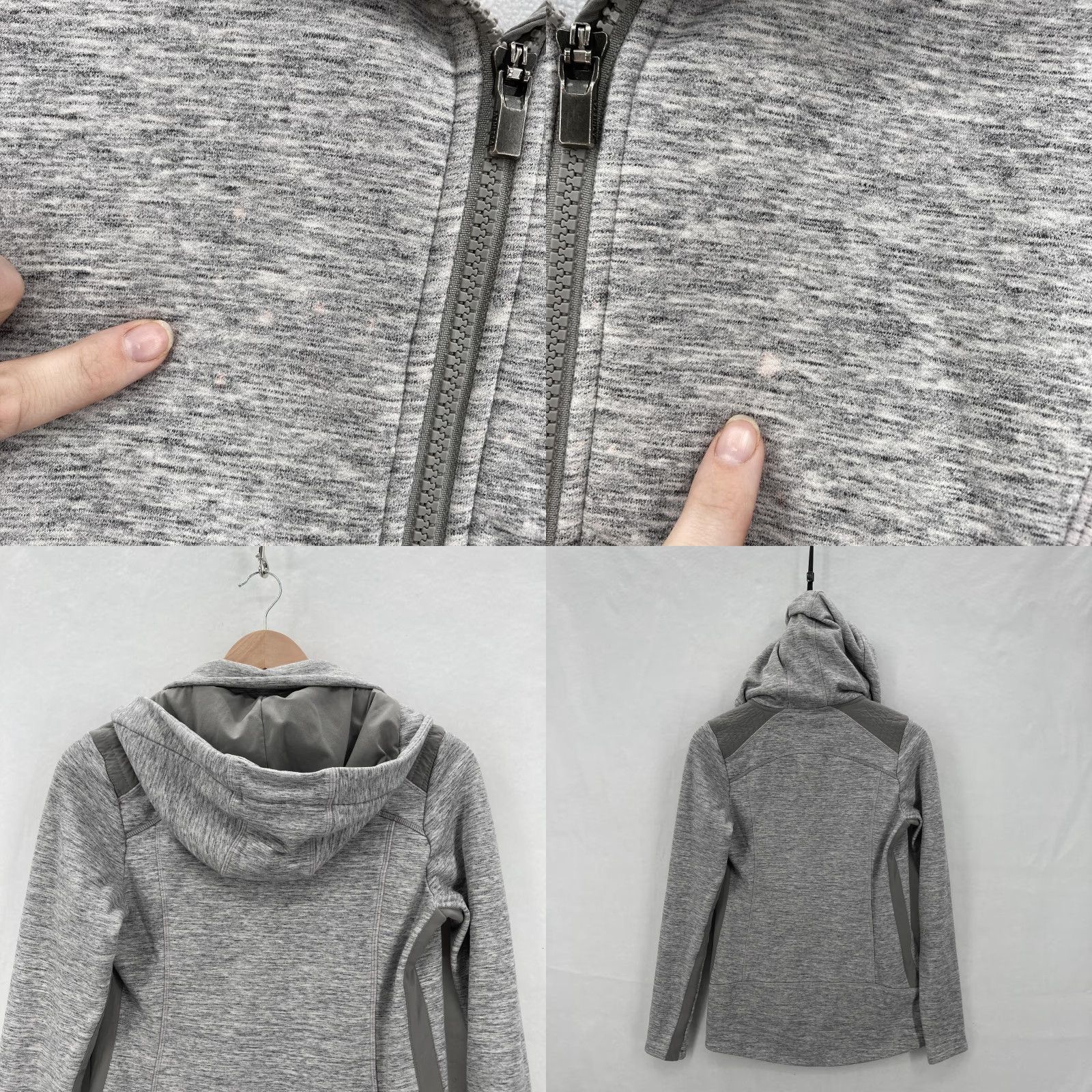 Athleta VINTAGE Athleta Stronger Jacket Womens Small Gray Hooded Full Zip Fleece Lined Pockets Size S / US 4 / IT 40 - 9 Thumbnail