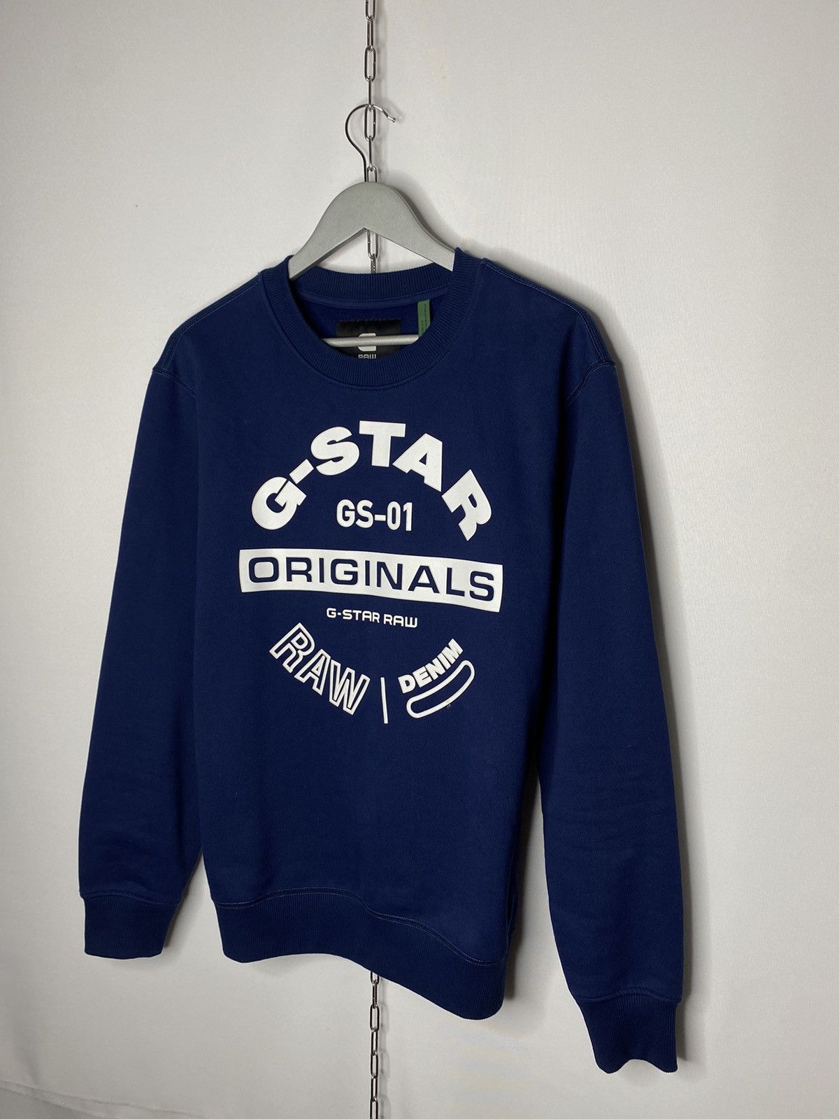 G-Star × Vintage 🔥 G Star Raw Big Logo Sweatshirt Navy Blue 🔥 Size US L / EU 52-54 / 3 - 3 Thumbnail