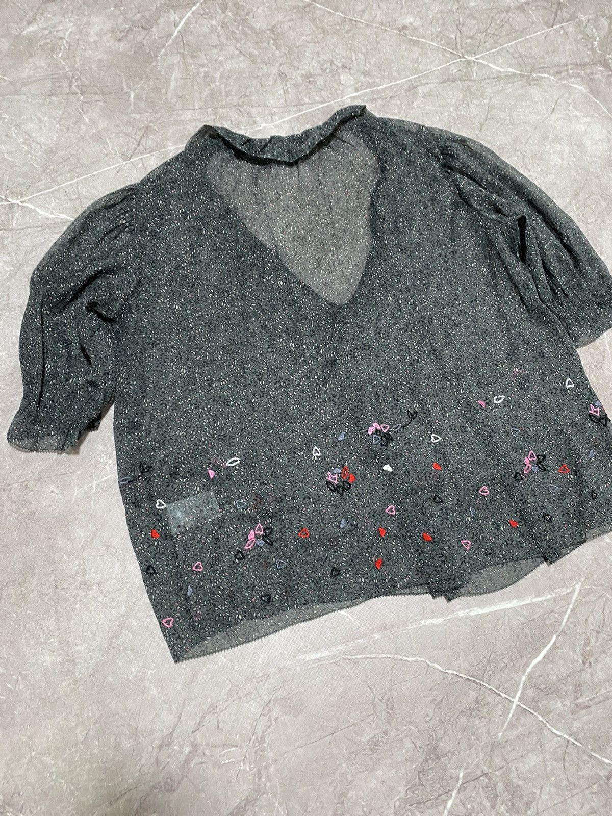 Zadig & Voltaire Rare Zadig & Voltaire Blouse Floral Heart Tunic Top V-Neck Size M / US 6-8 / IT 42-44 - 12 Thumbnail