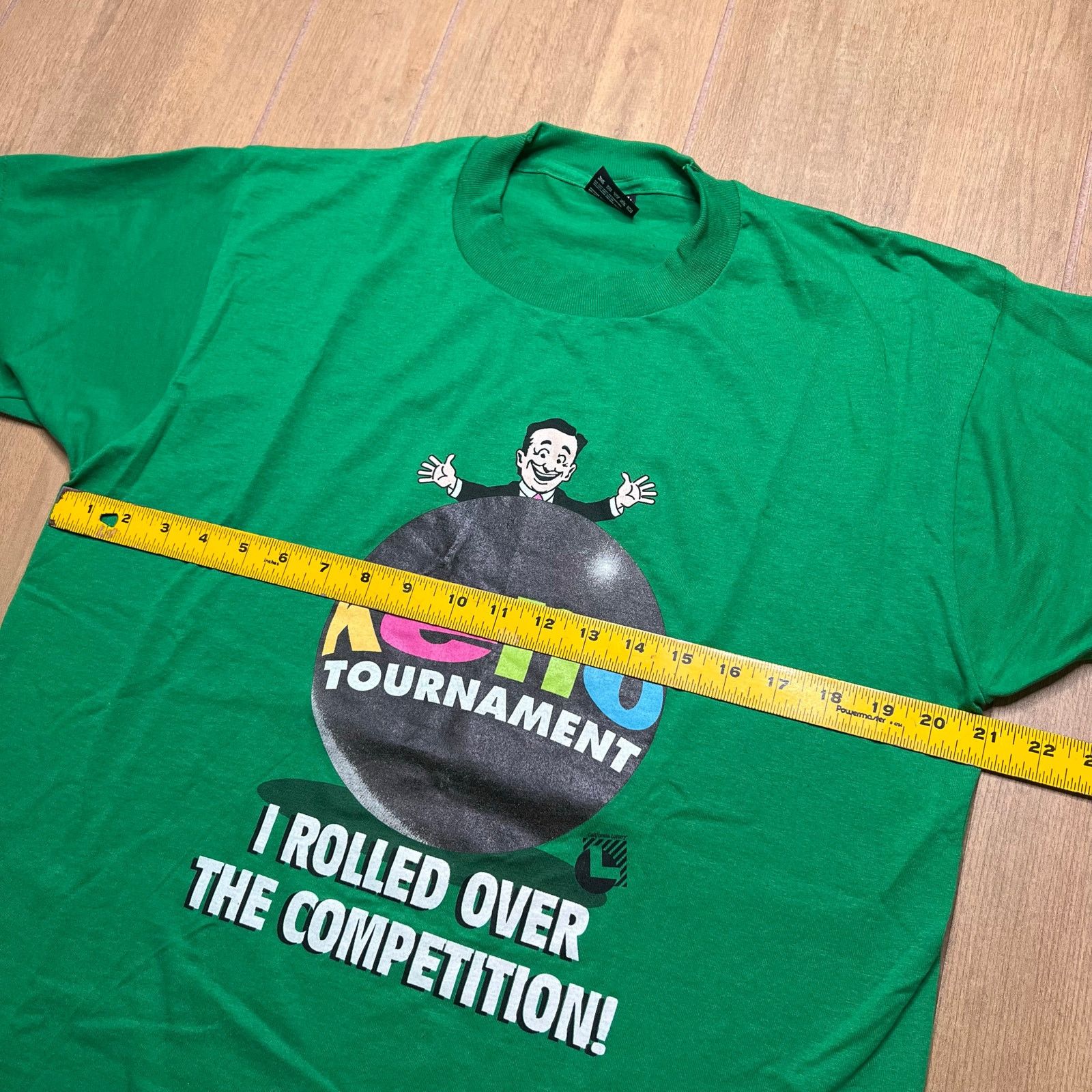 Fruit Of The Loom Vintage 90s green t-shirt Keno tournament casino Sz L USA Size US L / EU 52-54 / 3 - 8 Thumbnail