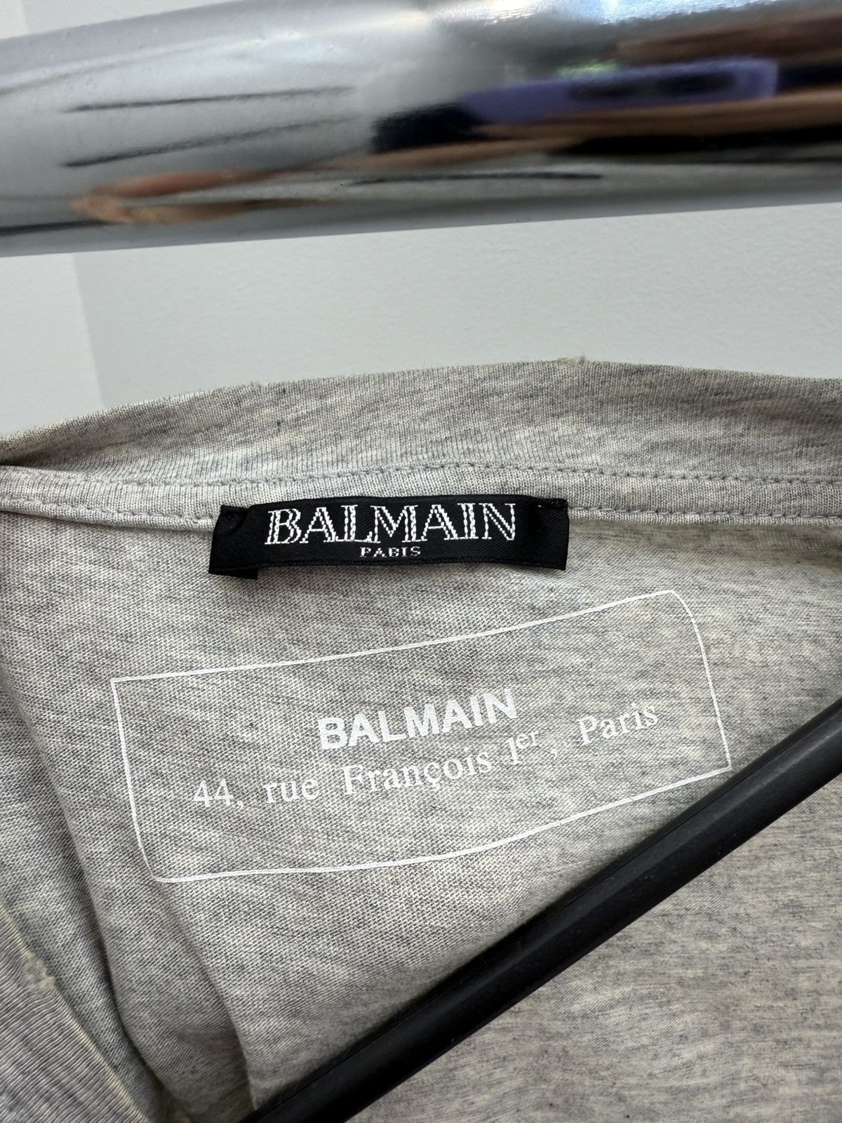 Balmain Balmain Logo Distressed Cotton T-shirt Tee Size US L / EU 52-54 / 3 - 6 Thumbnail