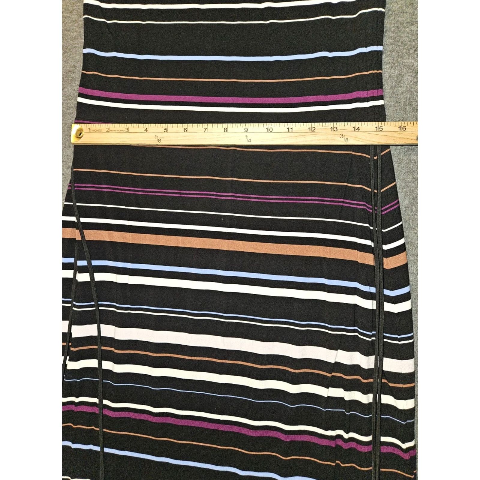 White House Black Market VINTAGE White House Black Market Maxi Strapless Dress Medium Black Striped Self Tie Size M / US 6-8 / IT 42-44 - 3 Thumbnail
