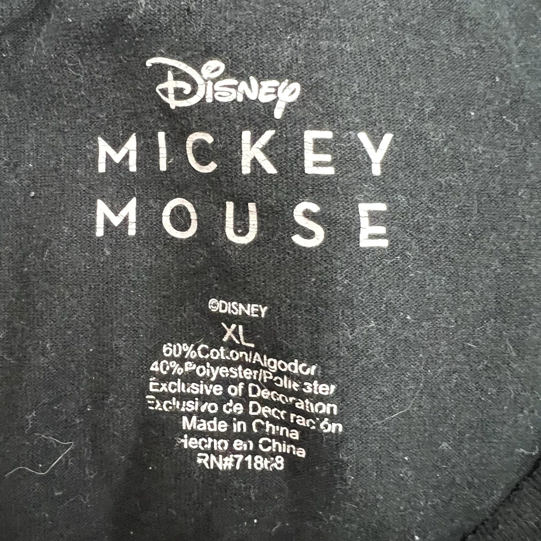 Disney Mickey Mouse Disney Embroidered T-Shirt Mens XL Black Short Sleeve Size US XL / EU 56 / 4 - 6 Thumbnail
