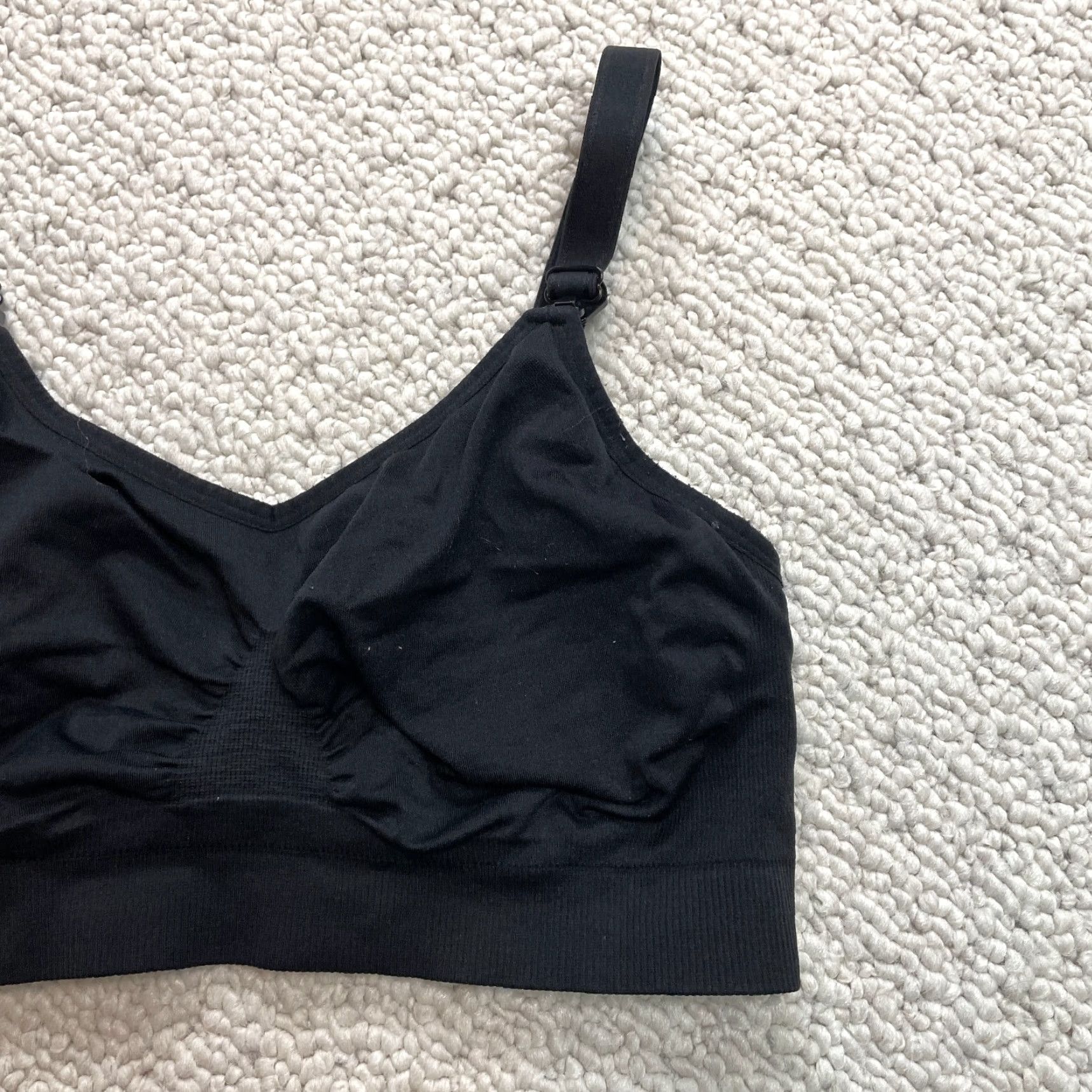 Vintage HOFISH Bralette Women Solid Black Adjustable Strap L Wireless One Size Cup One Size Size ONE SIZE - 4 Thumbnail