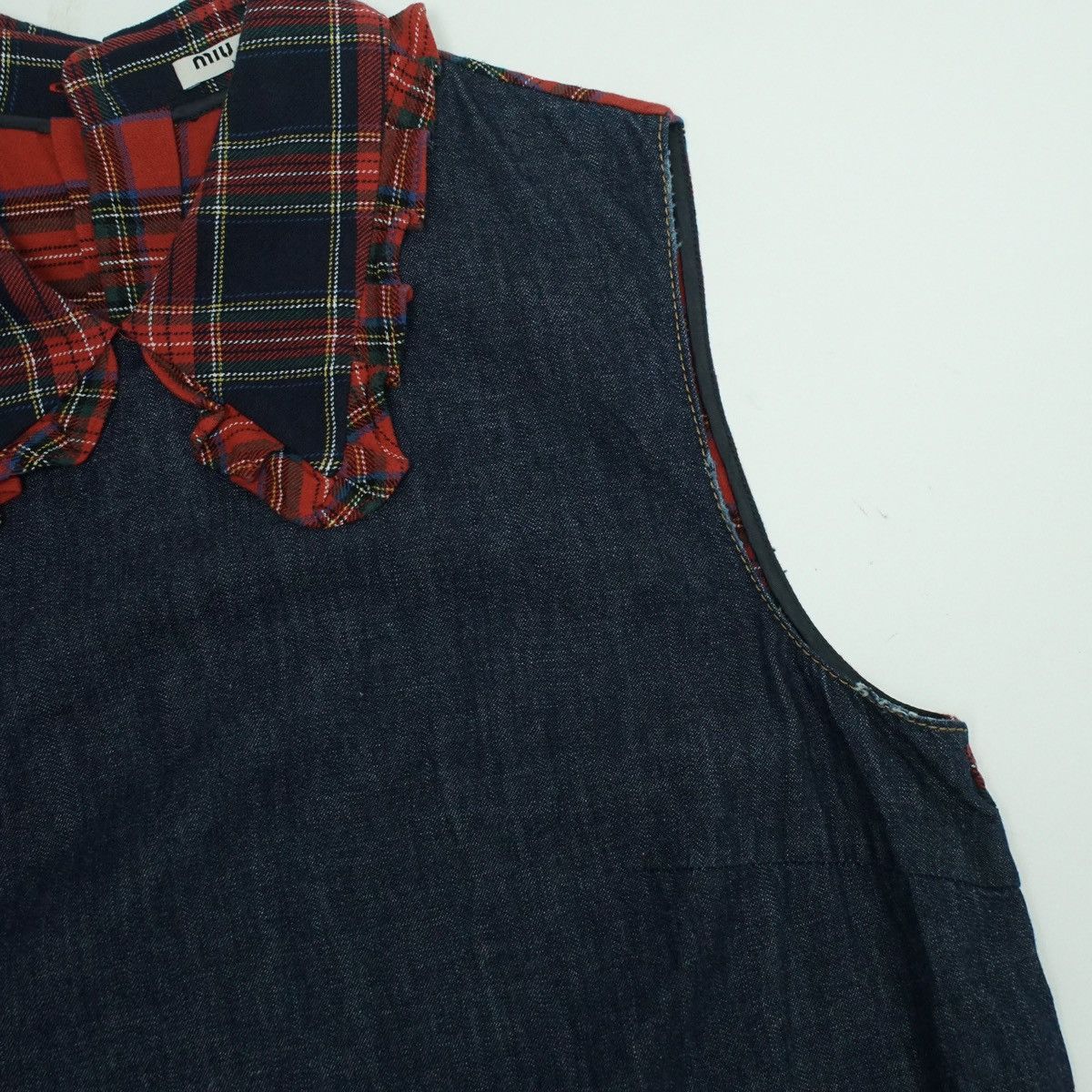 Miu Miu Miu Miu Sleeveless Plaid Denim Top Size M / US 6-8 / IT 42-44 - 3 Thumbnail