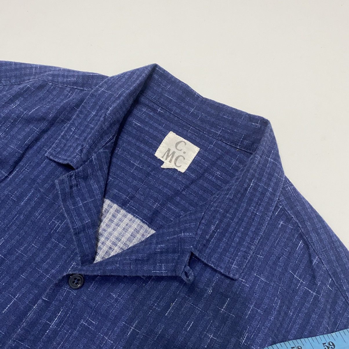 Designer × Other 1990s Coen - Indigo material open collar shirt Size US S / EU 44-46 / 1 - 6 Thumbnail