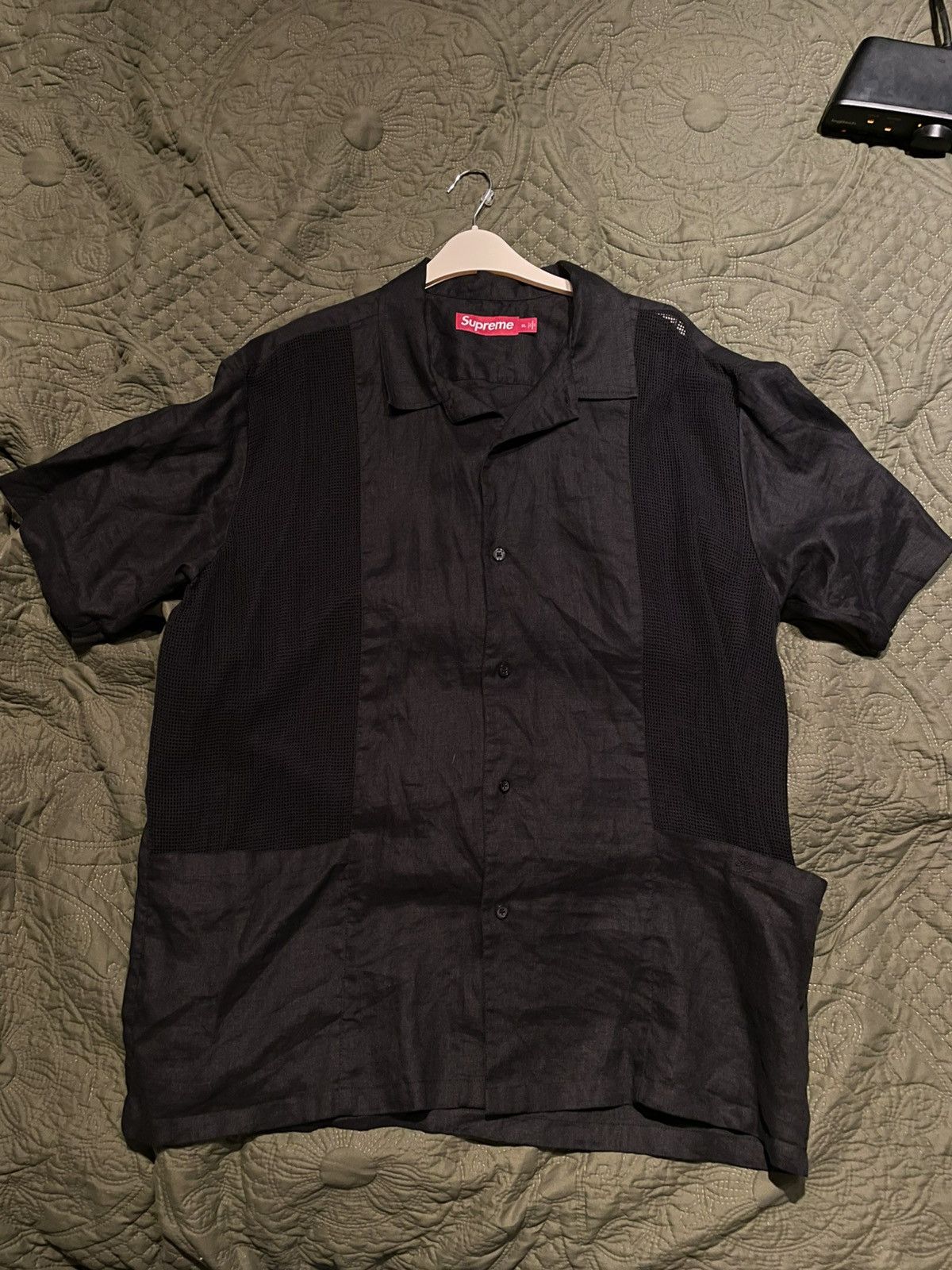 Supreme Supreme mesh panel linen shirt Size US XL / EU 56 / 4 - 3 Thumbnail