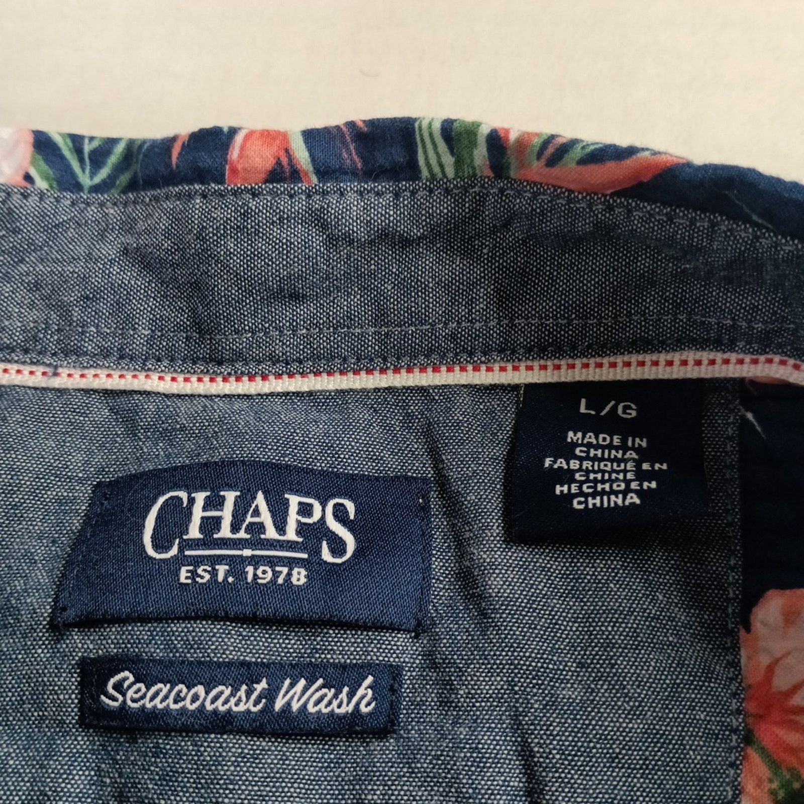 Chaps Chaps Floral Seersucker Woven Shirt Men's Size L Navy Size US L / EU 52-54 / 3 - 3 Thumbnail
