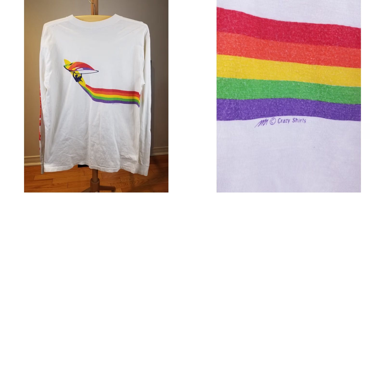 Vintage VINTAGE Crazy Shirt Surfing Hawaii Long Sleeve T-Shirt L White 70s Graphic Tee Mens Size US L / EU 52-54 / 3 - 8 Thumbnail