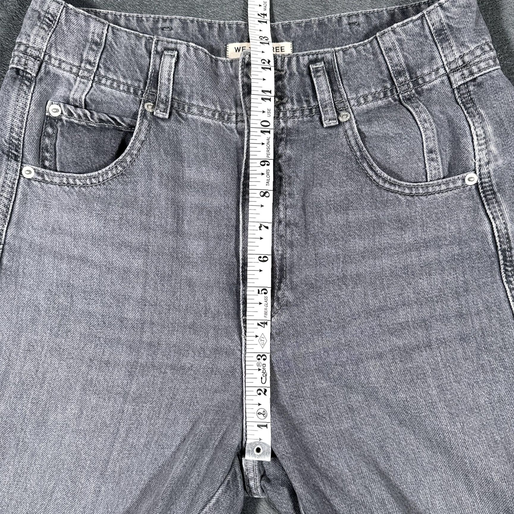 Vintage We The Free Jeans 28 Gray High Rise Straight 100% Cotton Denim Wide Leg Womens Size 28" / US 6 / IT 42 - 7 Thumbnail