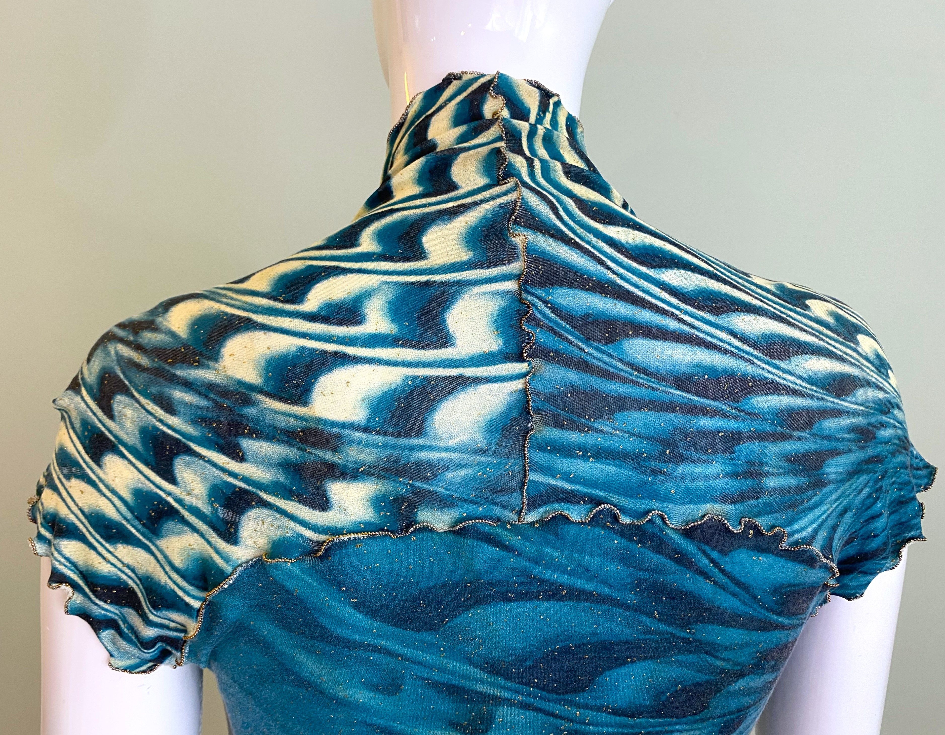 Roberto Cavalli Roberto Cavalli S/S 2001 Psychedelic Swirl Tee Top Size M / US 6-8 / IT 42-44 - 6 Thumbnail