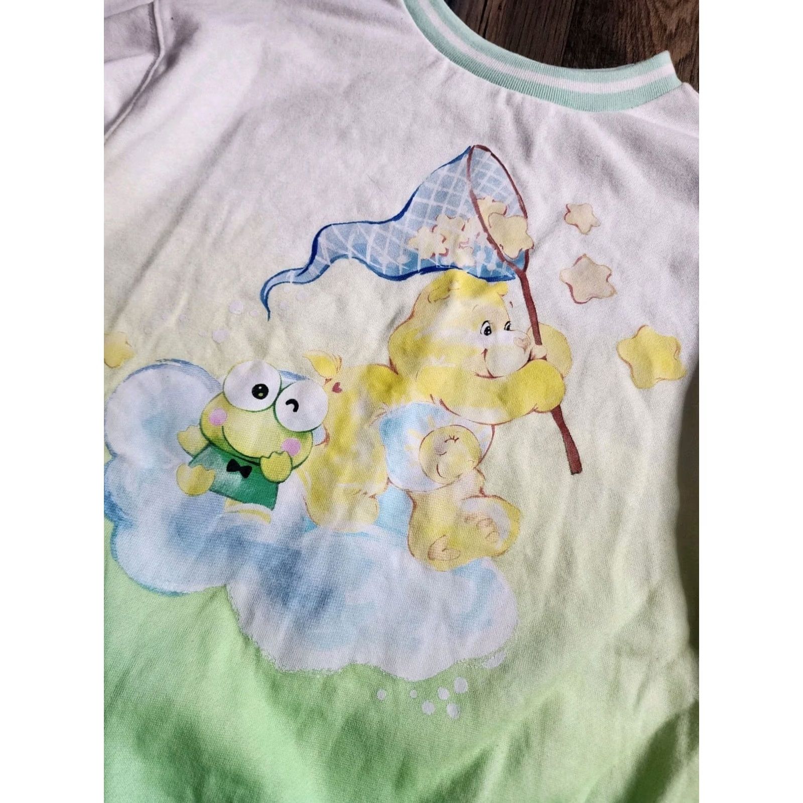Vintage VINTAGE Hello Kitty x Care Bears Fleece Ombre Sweatshirt Crew S Green Womens Size US S / EU 44-46 / 1 - 5 Thumbnail