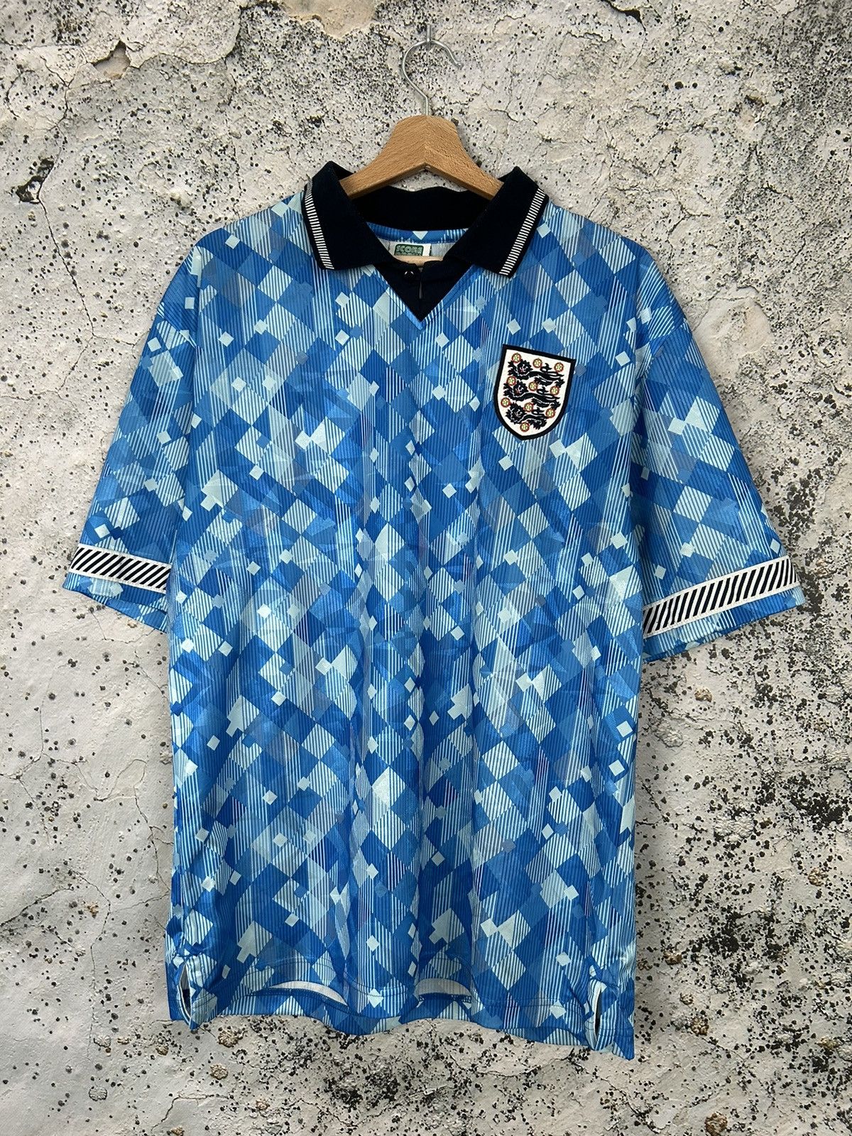 Vintage England Soccer Draw Jersey Blue Vintage Retro Football Size US L / EU 52-54 / 3 - 1 Thumbnail