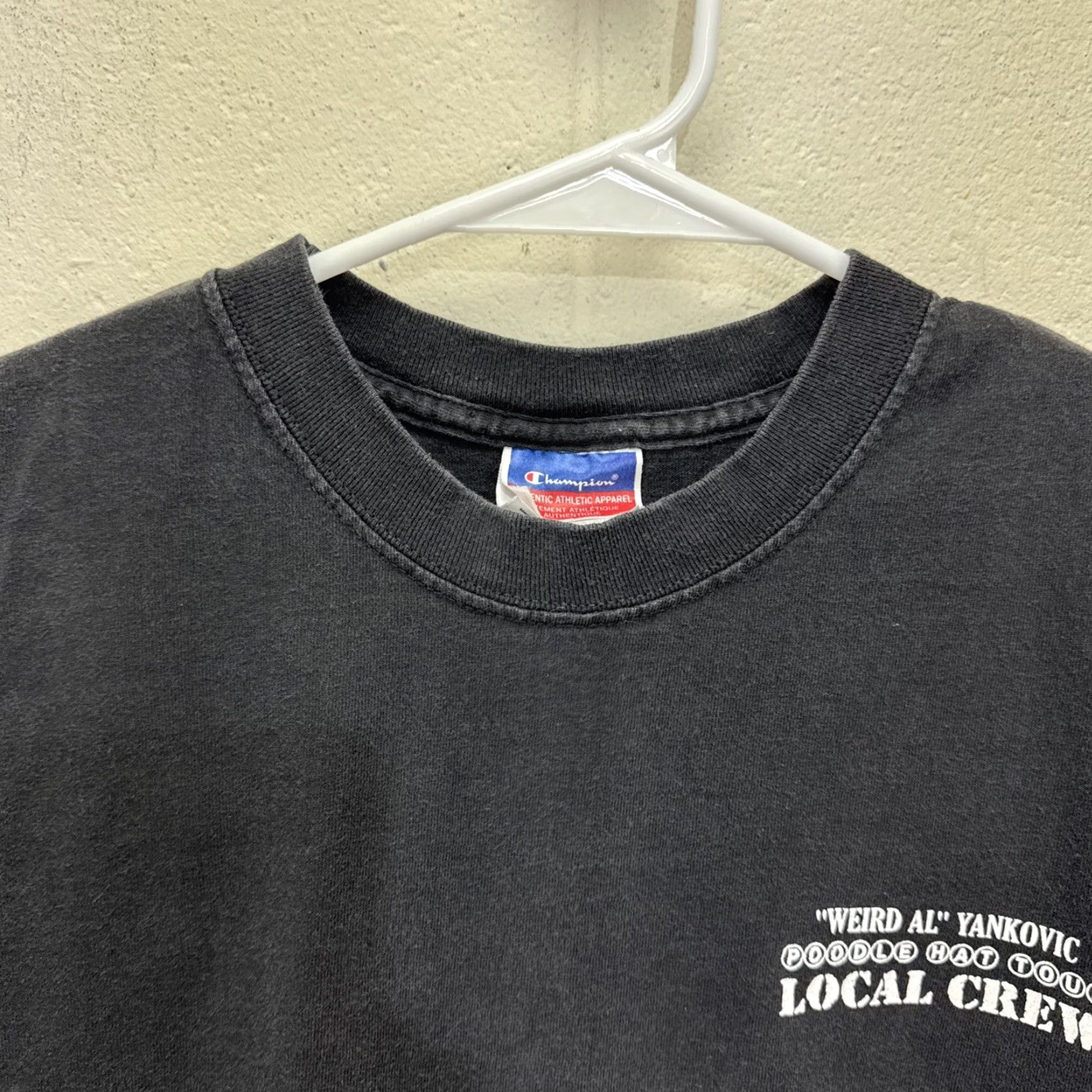Champion VINTAGE Champion Weird Al Yankovic Concert T Shirt Adult XL Black 90s Tour Local Crew Size US XL / EU 56 / 4 - 4 Thumbnail