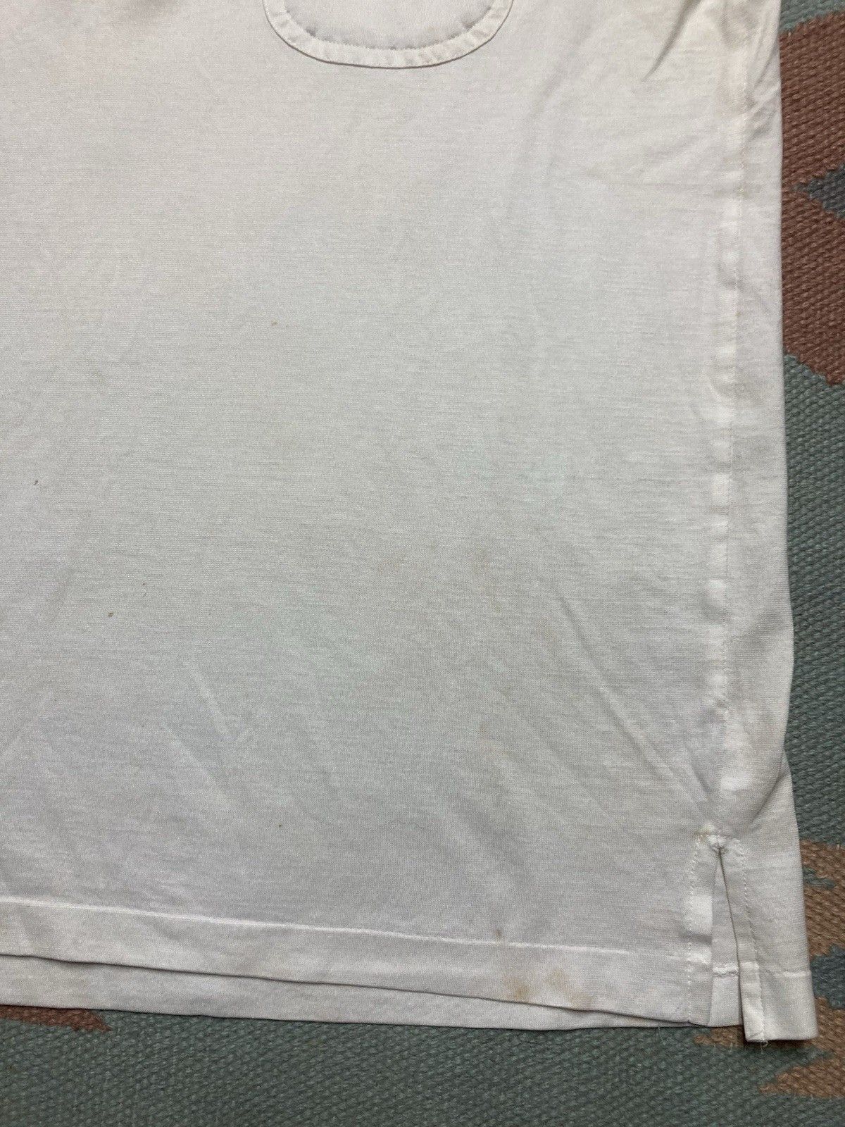 Vintage Vintage 70s polo shirt arrow white stained distressed large Size US L / EU 52-54 / 3 - 3 Thumbnail