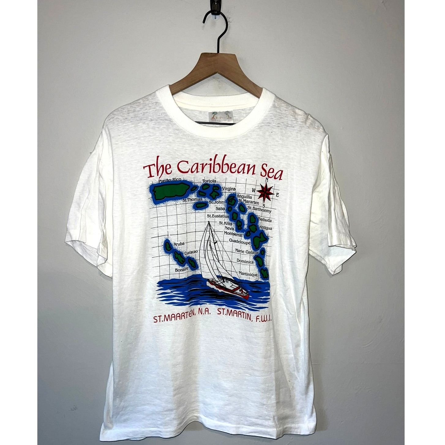 Vintage Vintage The Caribbean Sea St. Maarten Martin White XL Shirt Size US L / EU 52-54 / 3 - 1 Thumbnail