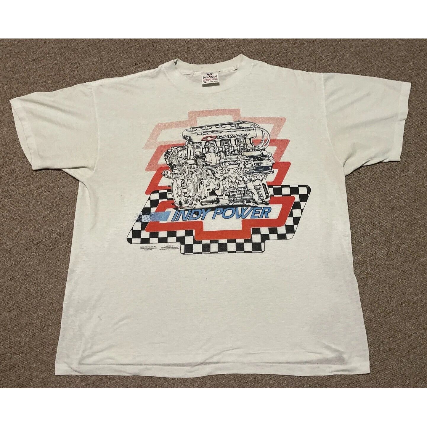 Delta Vintage 80's XL Chevy Indianapolis INDY Raceway Nascar Singl Size US XL / EU 56 / 4 - 1 Thumbnail