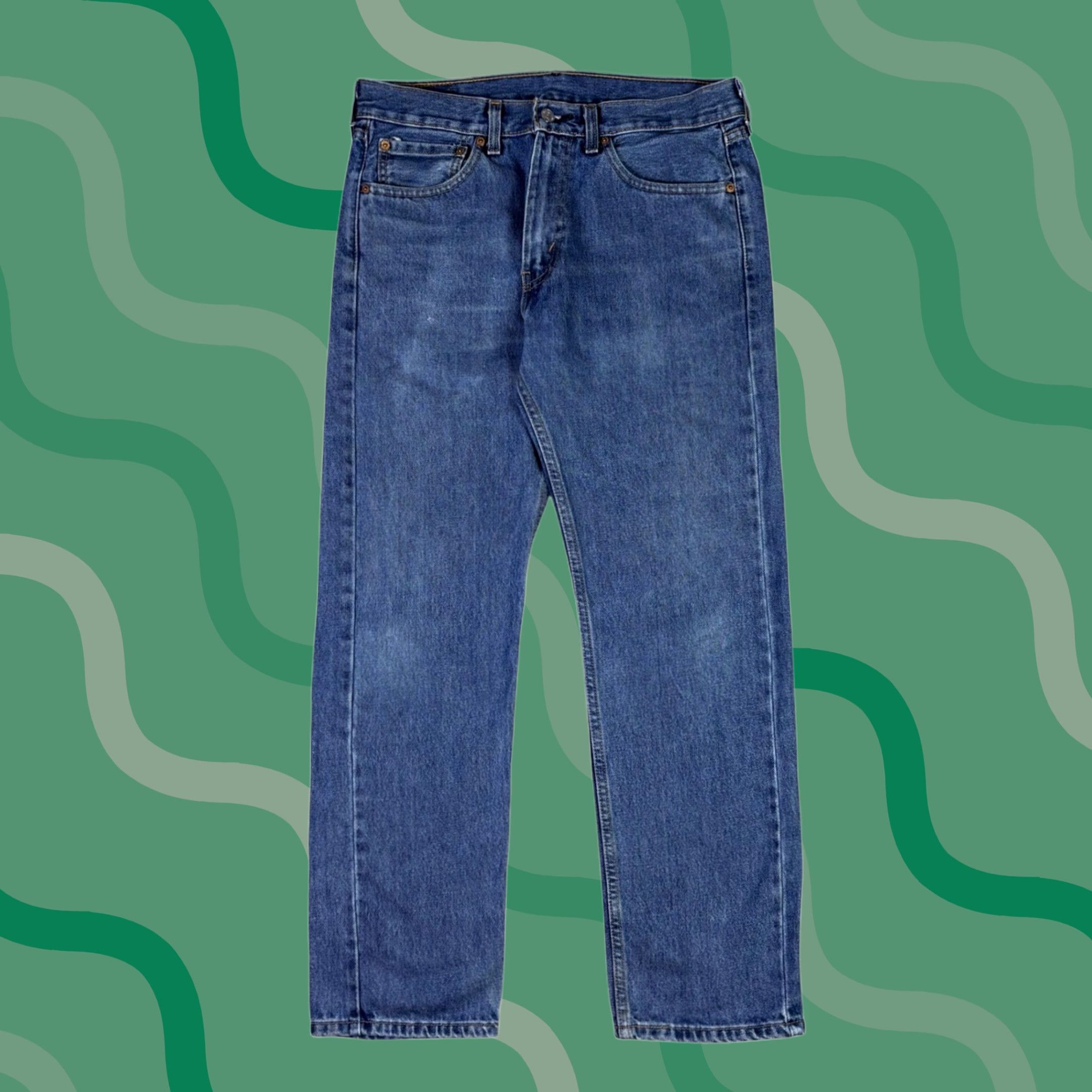 Levi's Levis 505 Regular Fit Straight Leg Jeans Mens 34x30 Medium Wash Blue Denim Size US 34 / EU 50 - 1 Thumbnail